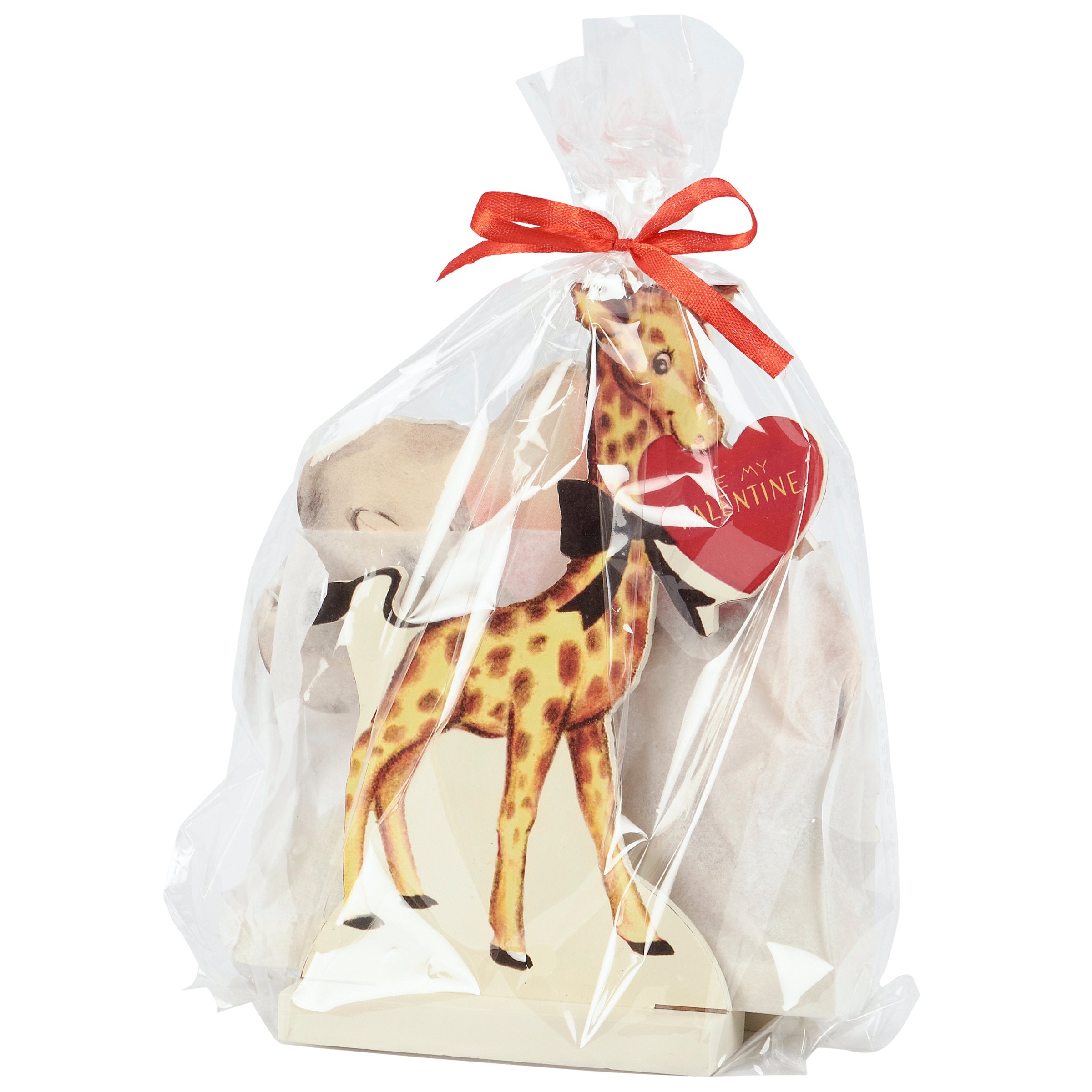 Charming Valentine's Day Wooden Stand-Up Set - Retro Animal Decor Accents