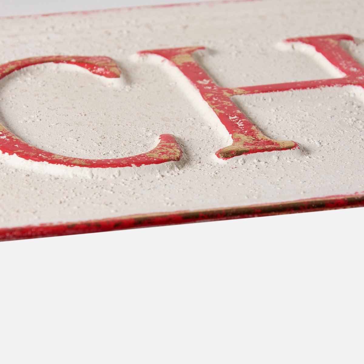 Traditional Merry Christmas Metal Wall Sign Decor with Rustic Embossed Accents