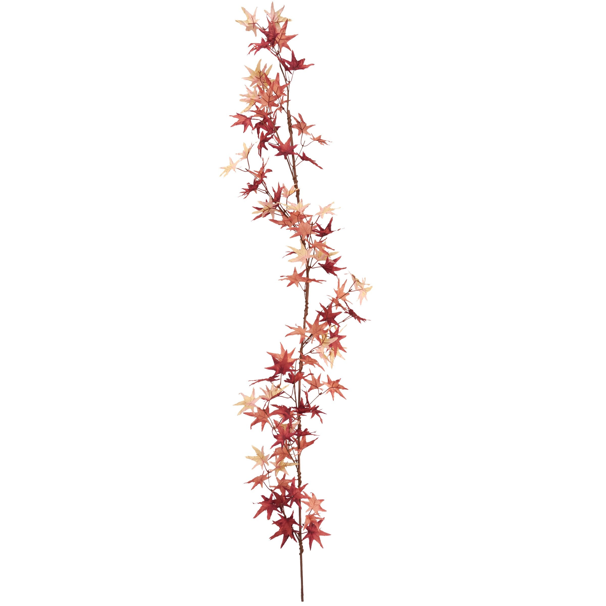 Vibrant Blush Maple Leaf Garland - Faux Autumn Decor, 59-Inch Length Home Accent