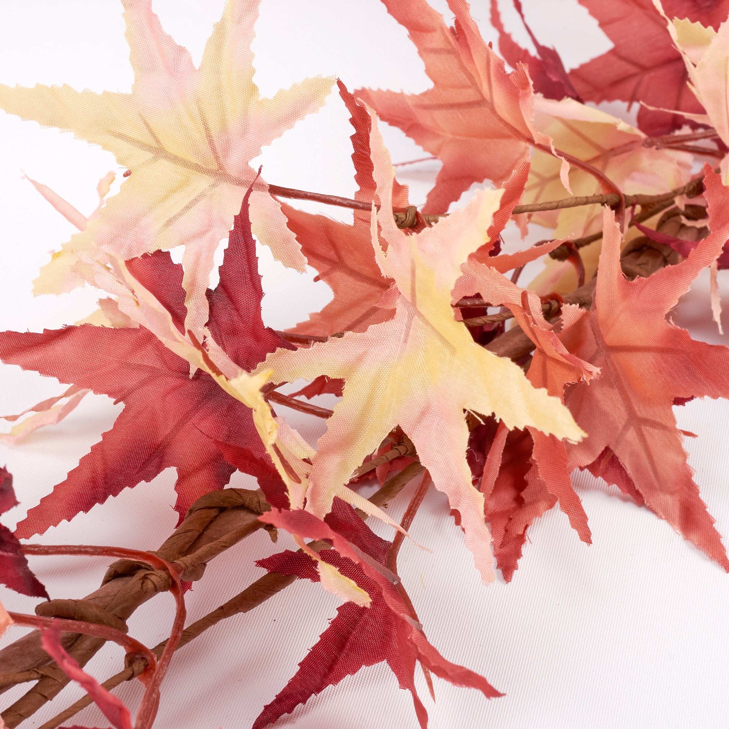 Vibrant Blush Maple Leaf Garland - Faux Autumn Decor, 59-Inch Length Home Accent