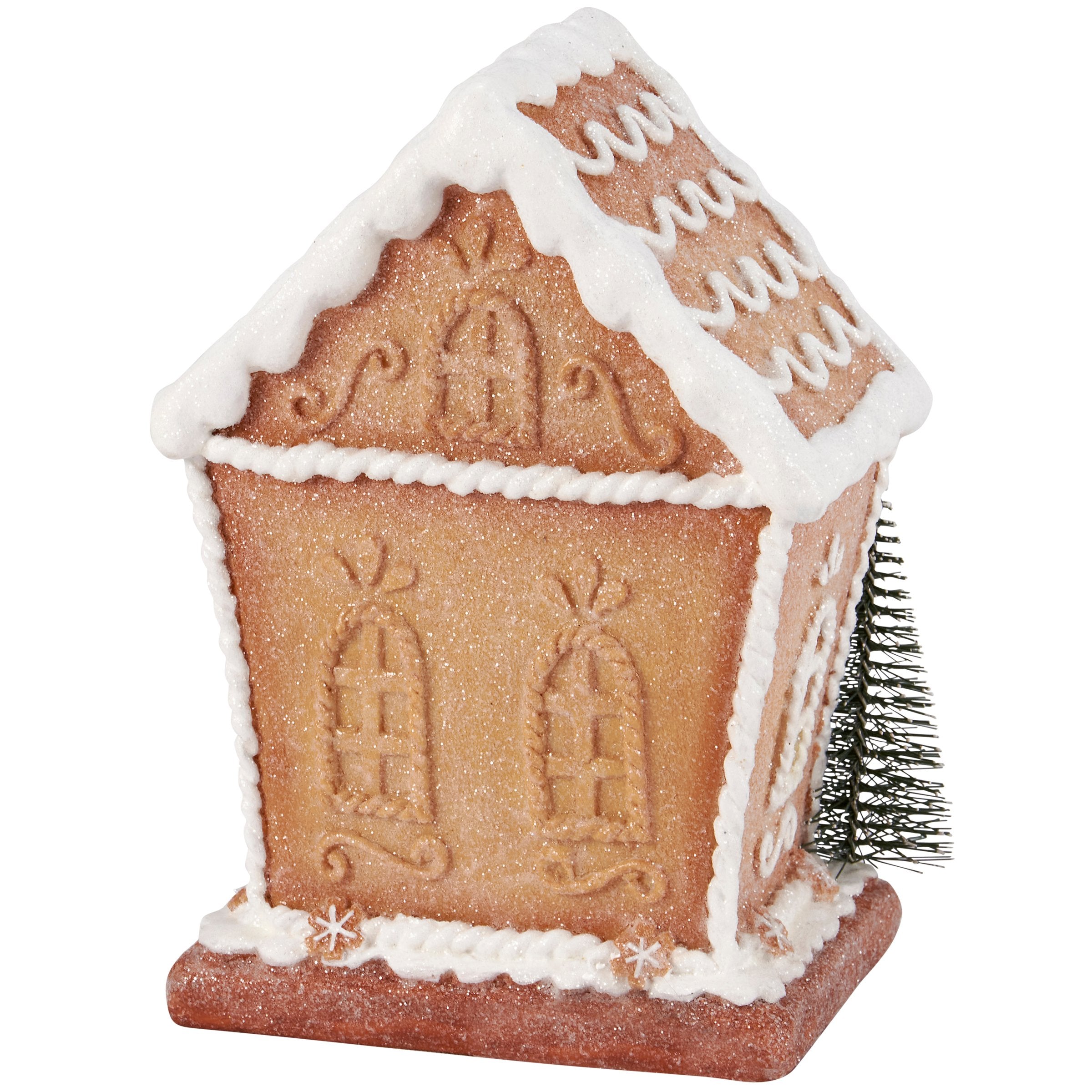Charming Lighted Gingerbread House Figurine - Snowy Christmas Home Decor Accent