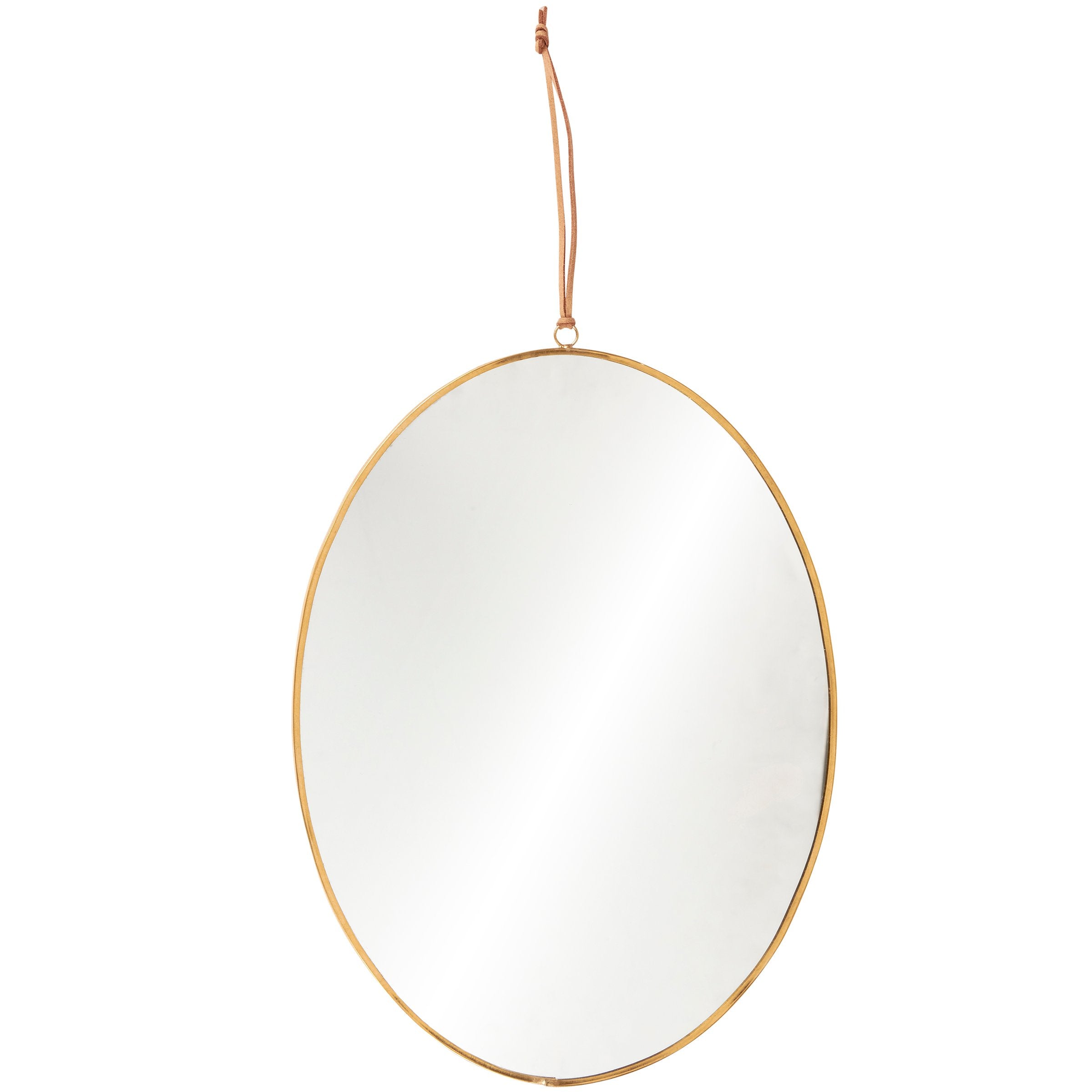 Elegant Oval Wall Mirror with Antique Gold Trim and Easy-Hang Design