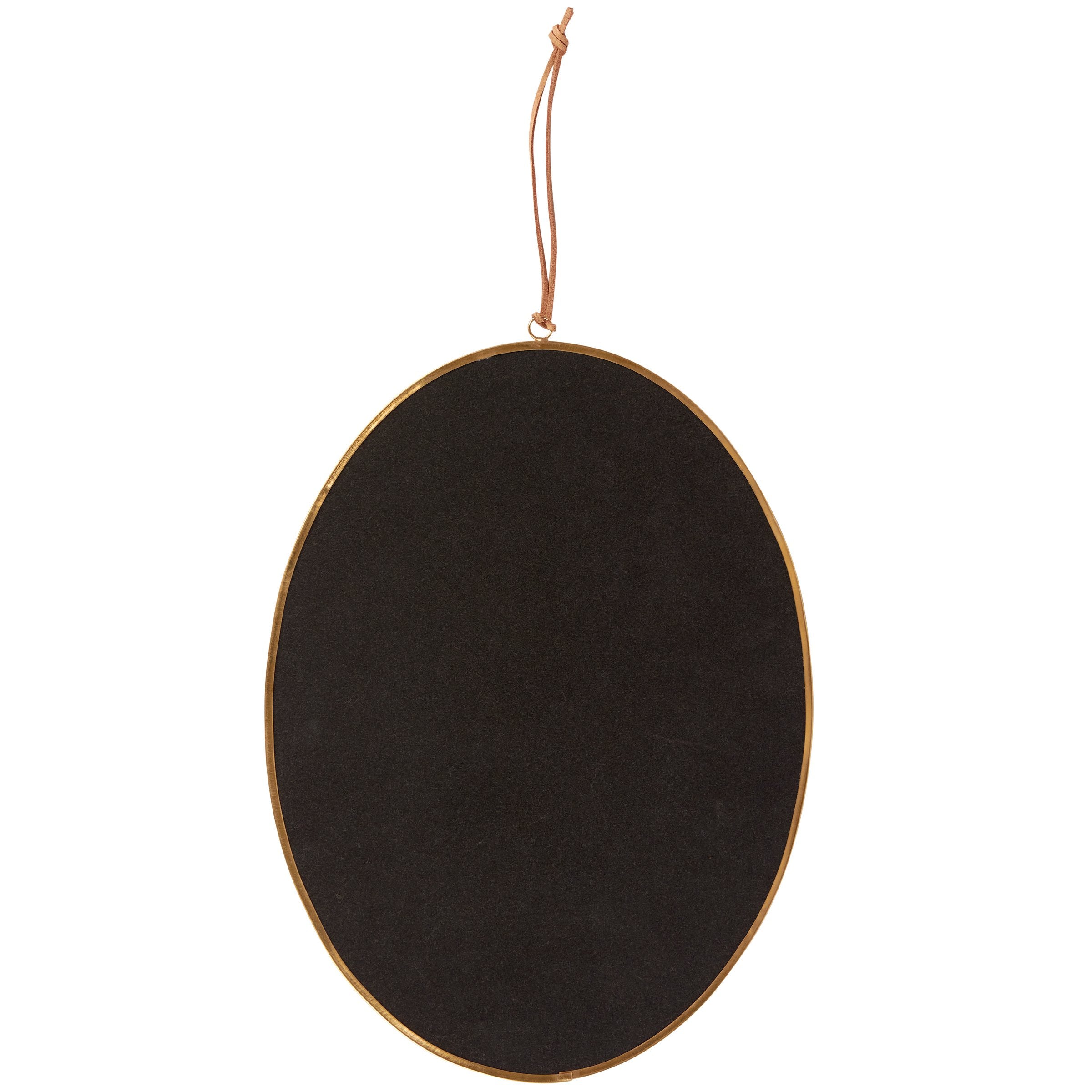 Elegant Oval Wall Mirror with Antique Gold Trim and Easy-Hang Design