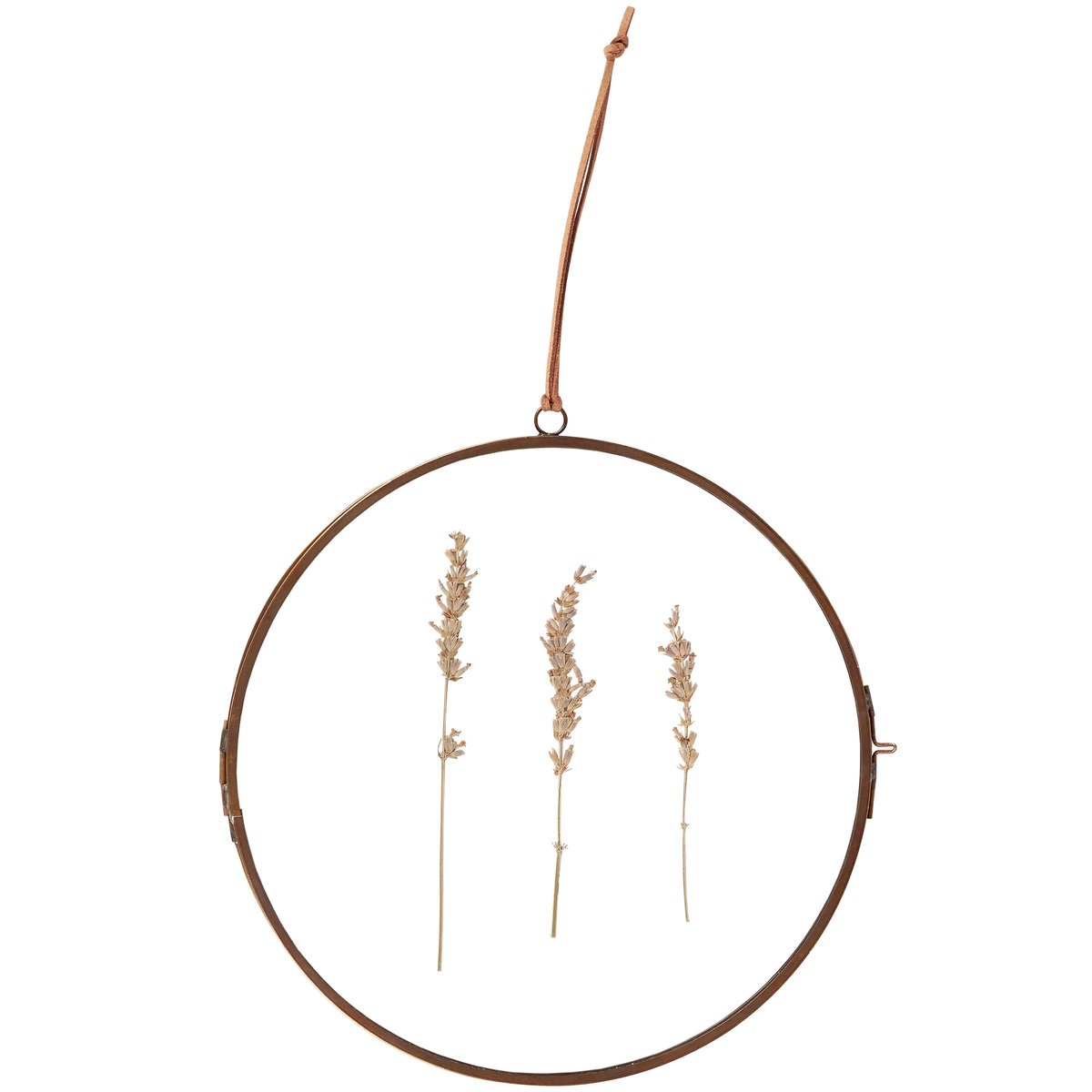 Elegant Dried Flora Wall Decor - Antique Metal Frame with Natural Foliage