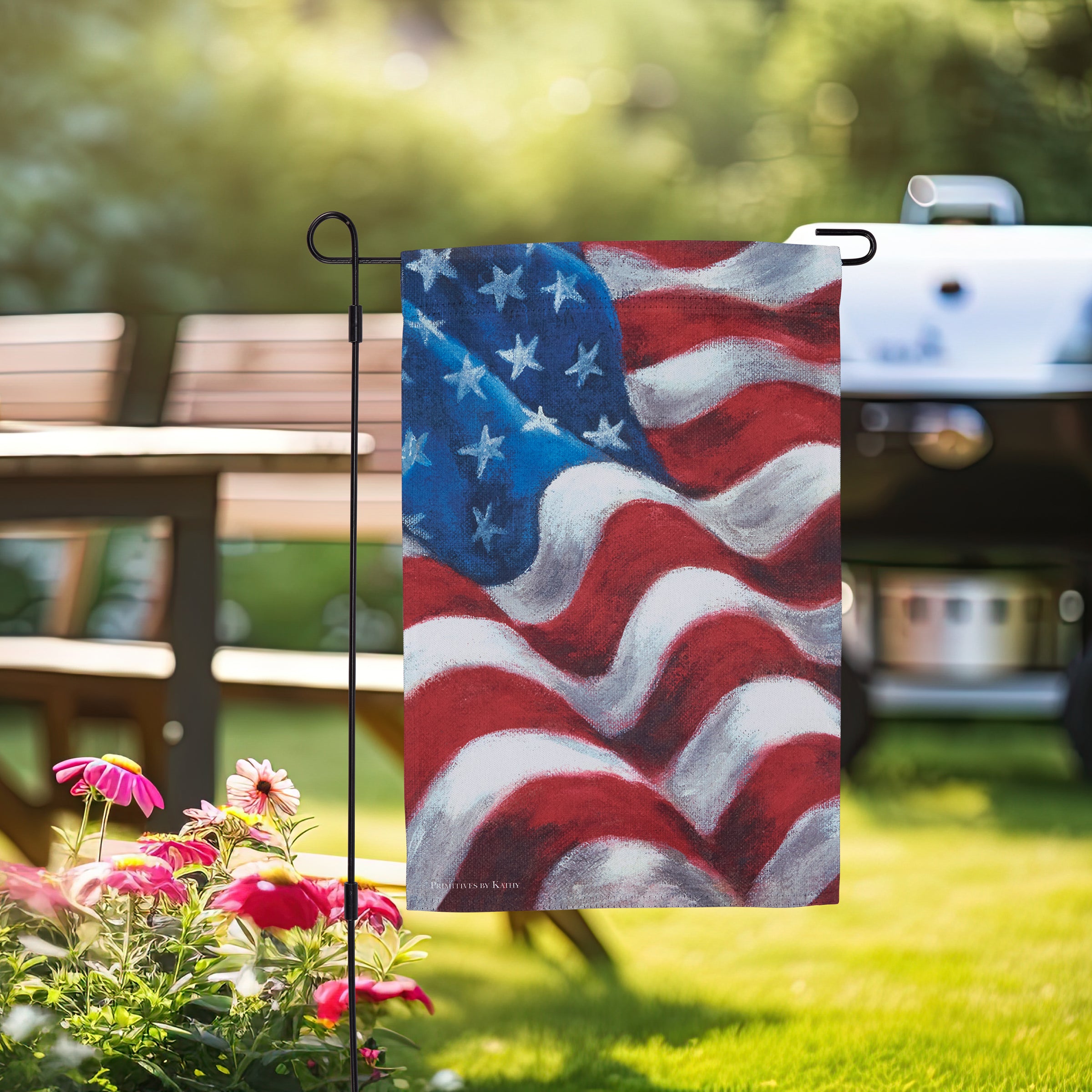 Vibrant Double-Sided American Flag Garden Flag for Patriotic Outdoor Decor