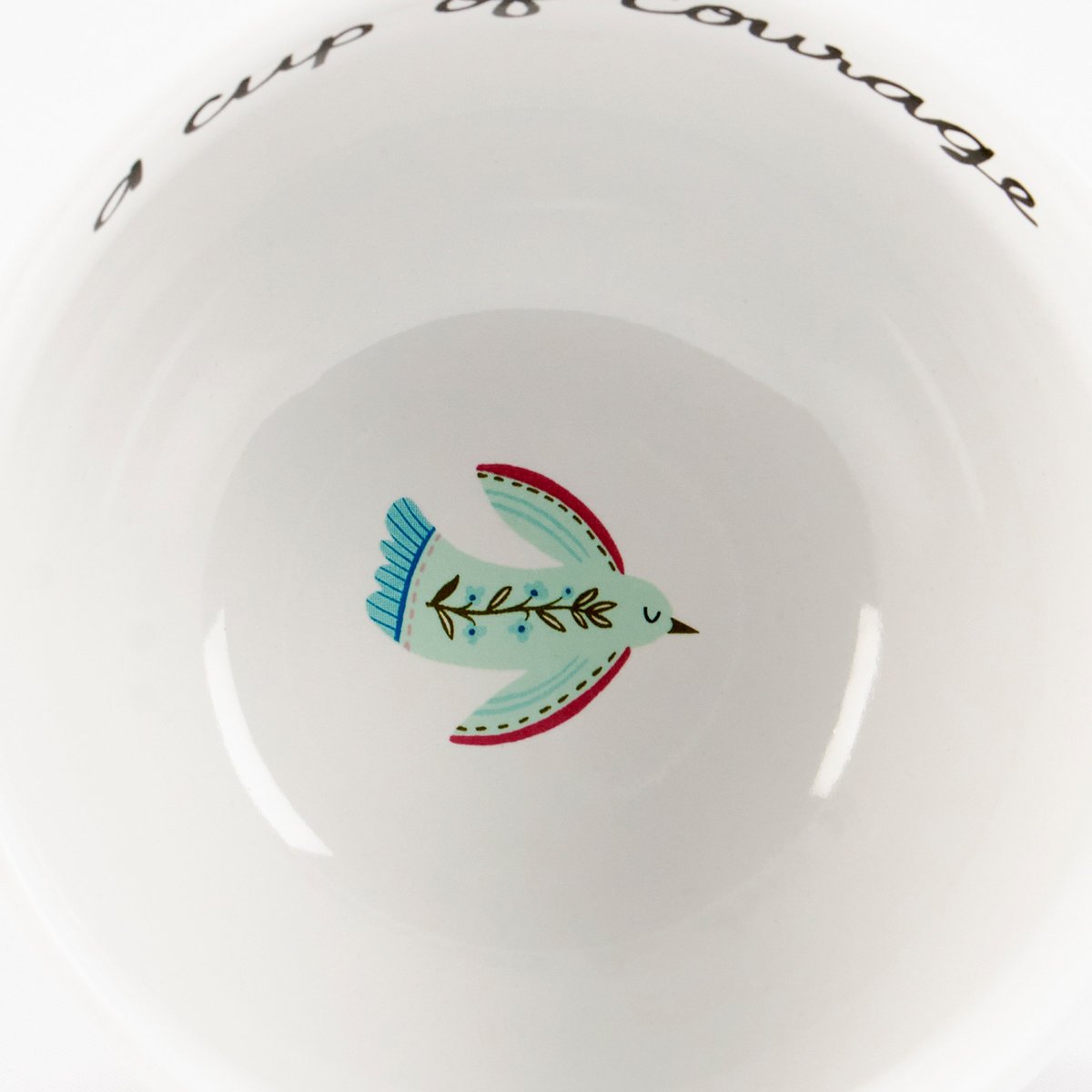 Inspirational Stoneware Mug with Birds, Butterflies, Florals – 20 oz Capacity