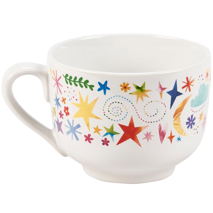 Inspirational 'A Cup of Success' Stoneware Mug - Vibrant Floral 20oz Gift