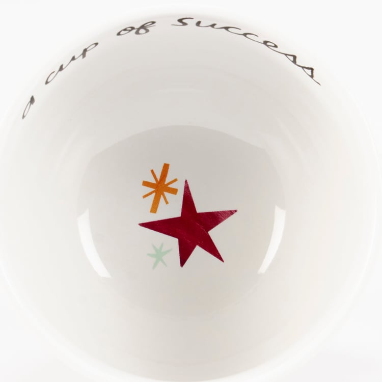 Inspirational 'A Cup of Success' Stoneware Mug - Vibrant Floral 20oz Gift