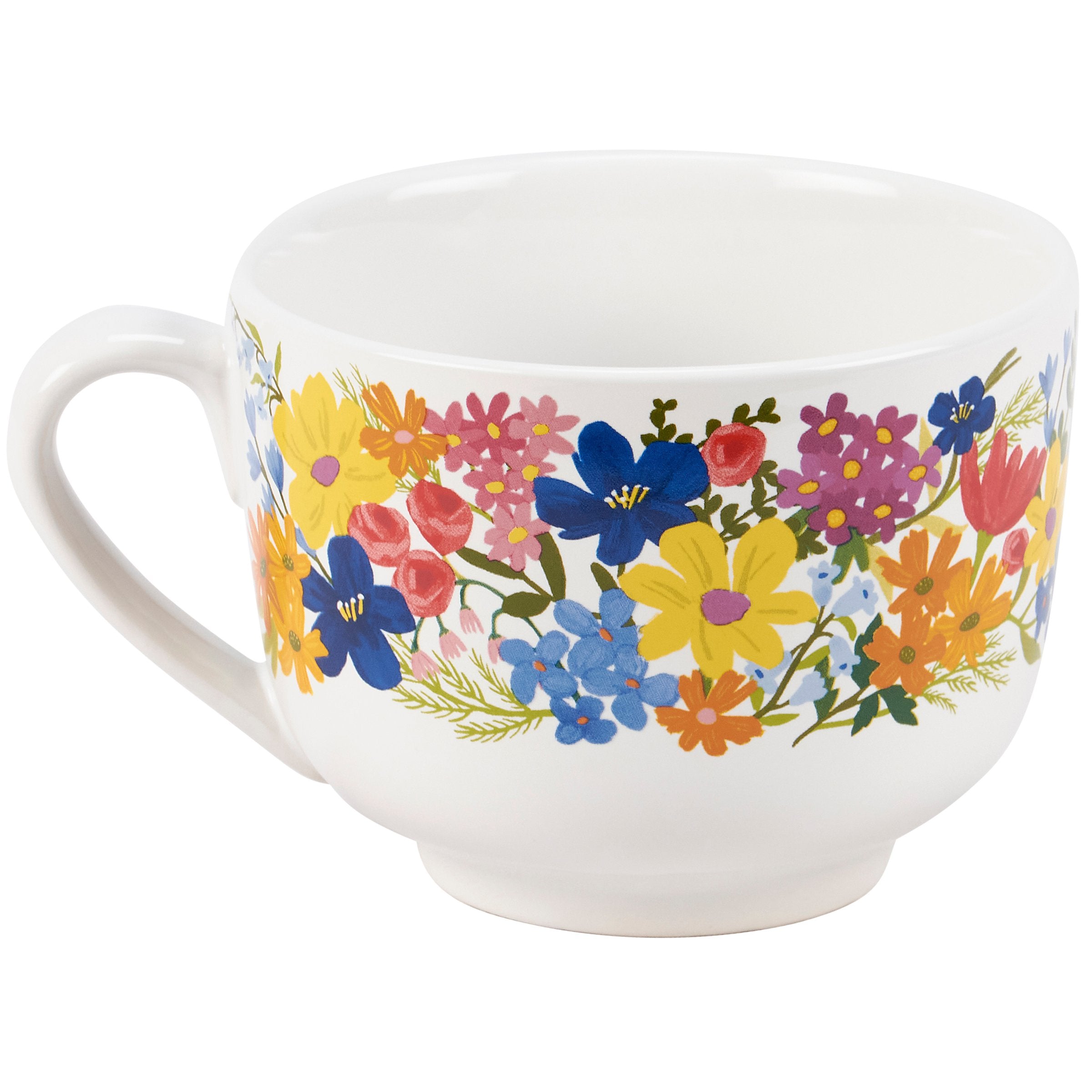 Charming Stoneware 'A Cup Of Thanks' Floral Mug - 20 Oz, Microwave & Dishwasher Safe