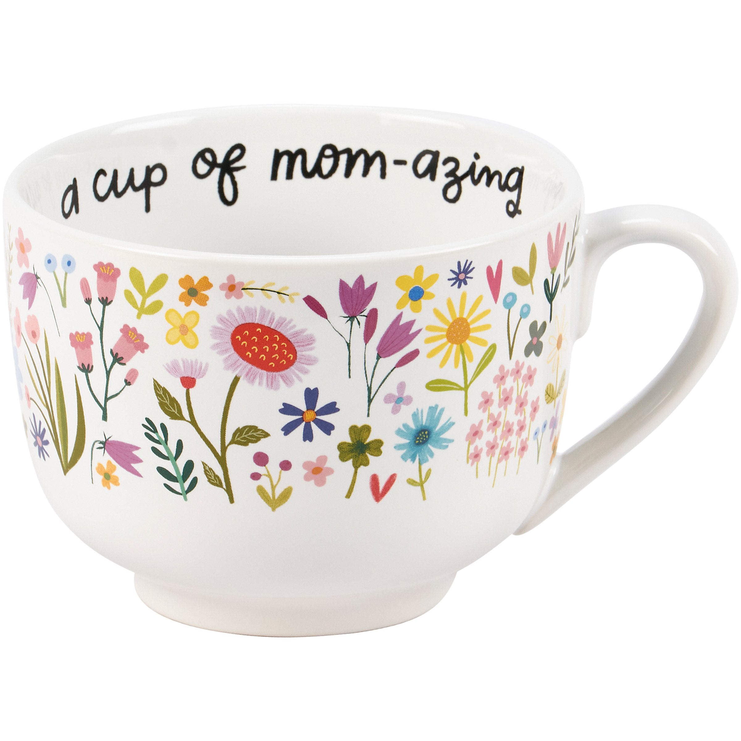 Mom-azing Floral Stoneware Coffee Mug - 20 oz Mother's Day Gift