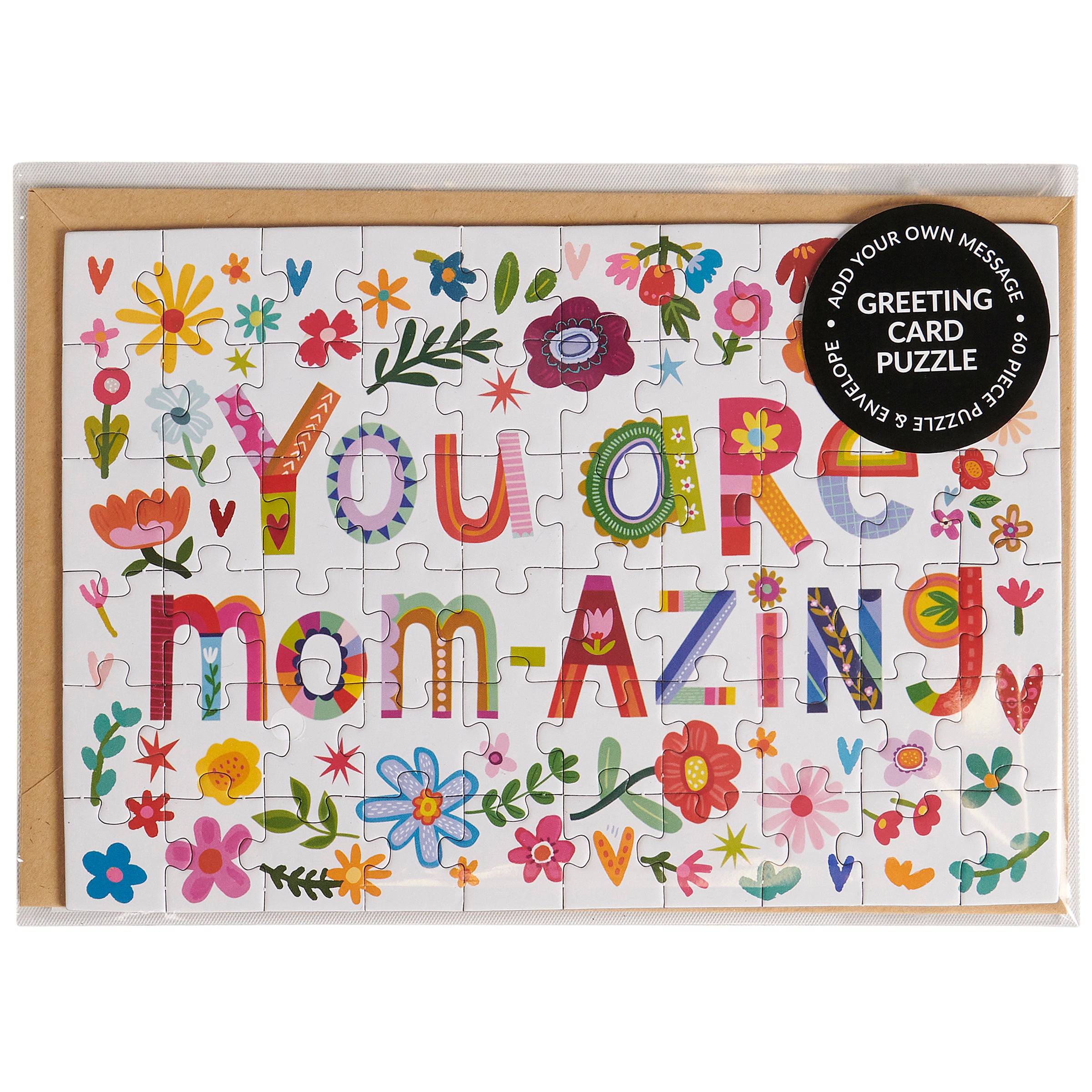 Momazing Floral Mother's Day Greeting Card Puzzle Activity Gift for Mom