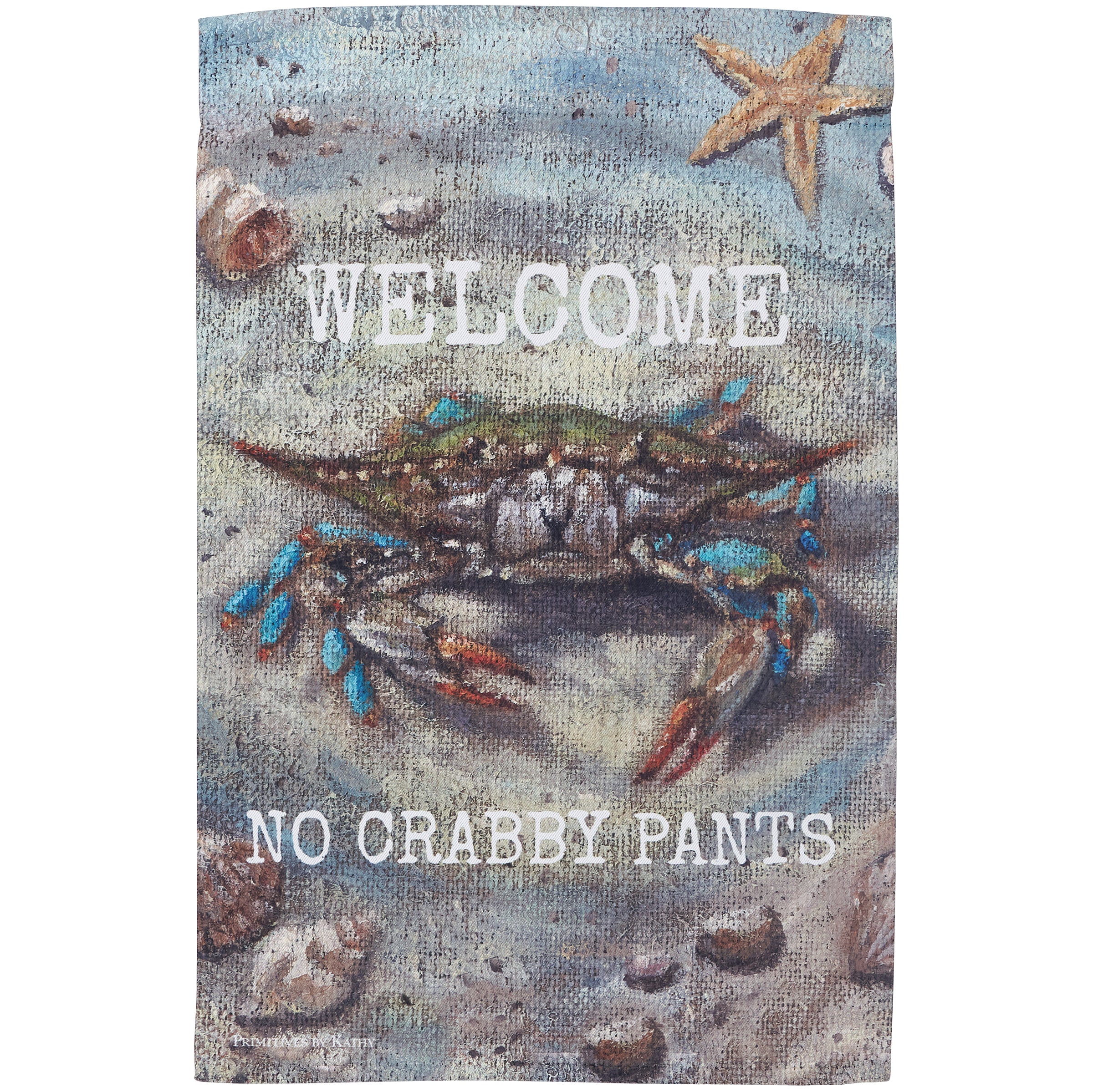 Double-Sided Blue Crab Welcome Garden Flag: Weather-Resistant Polyester Beach Decor
