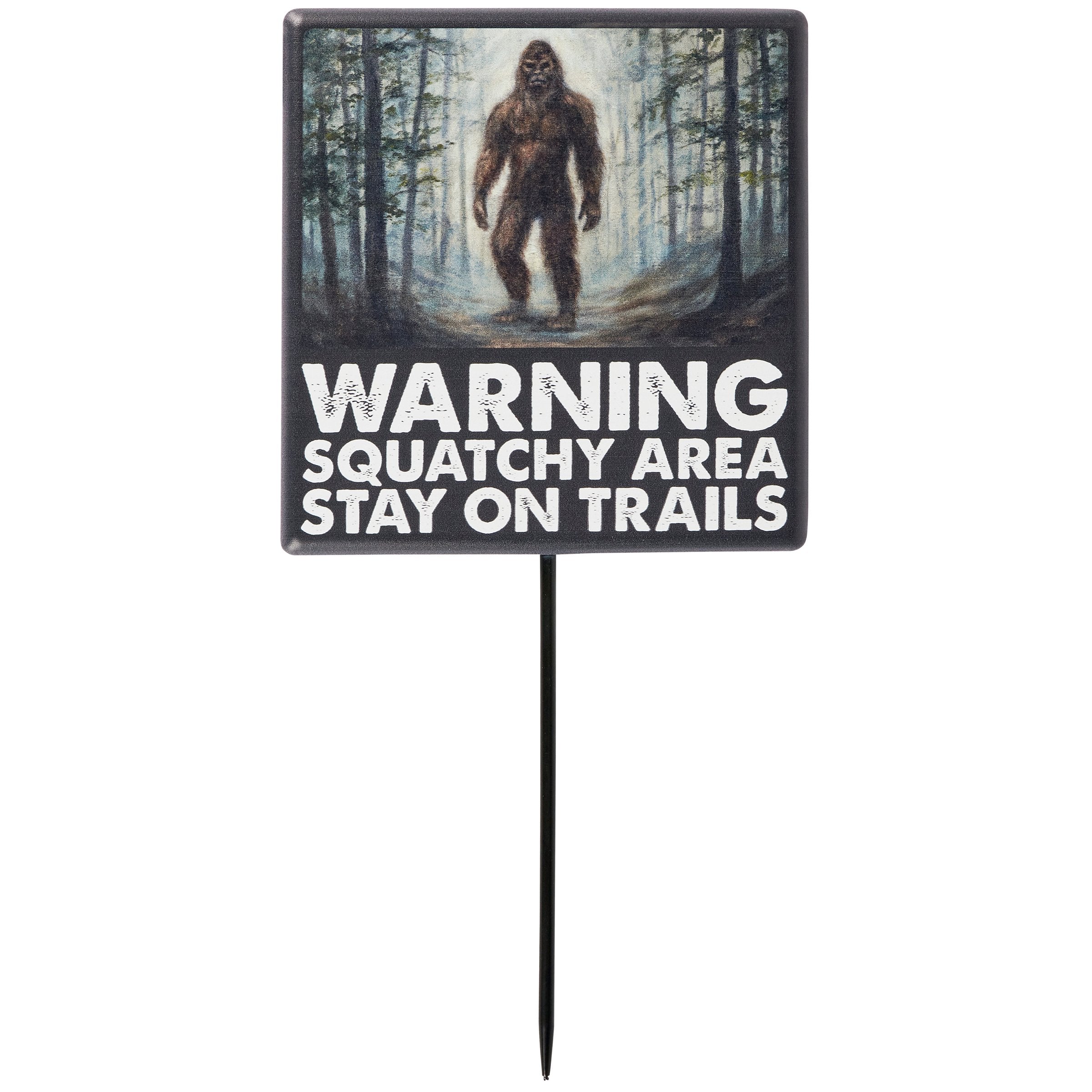 Fun Bigfoot Sasquatch Area Metal Garden Pick Sign for Outdoor Yard Decor
