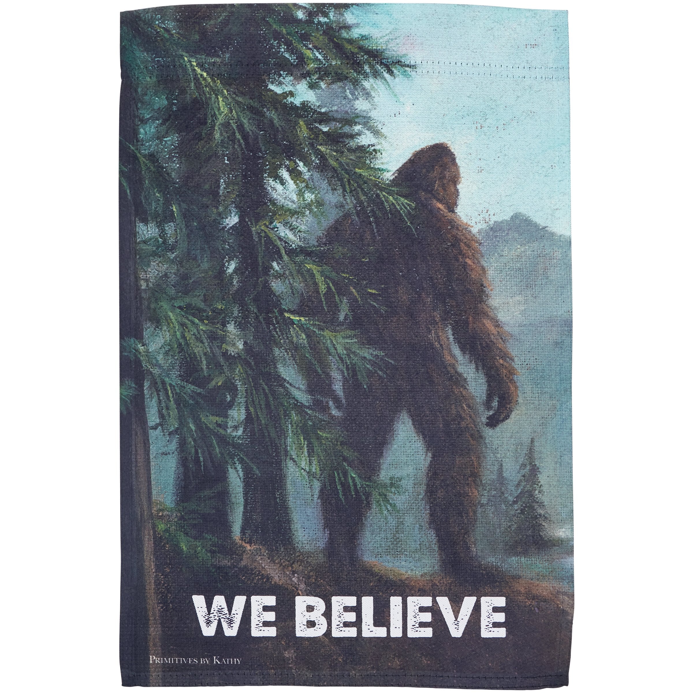 Whimsical Bigfoot 'We Believe' Double-Sided Garden Flag – Weather-Resistant Outdoor Decor