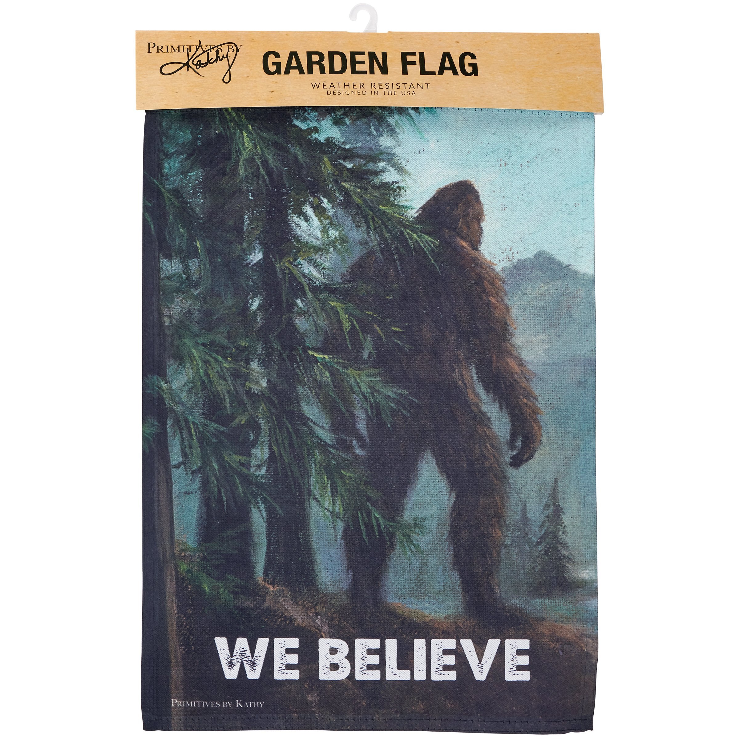 Whimsical Bigfoot 'We Believe' Double-Sided Garden Flag – Weather-Resistant Outdoor Decor