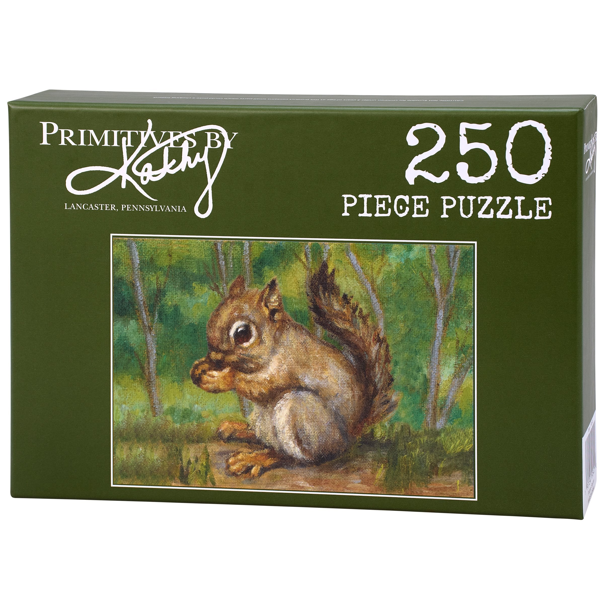 Charming Hand-Painted Squirrel Acorn 250-Piece Jigsaw Puzzle for Nature Lovers