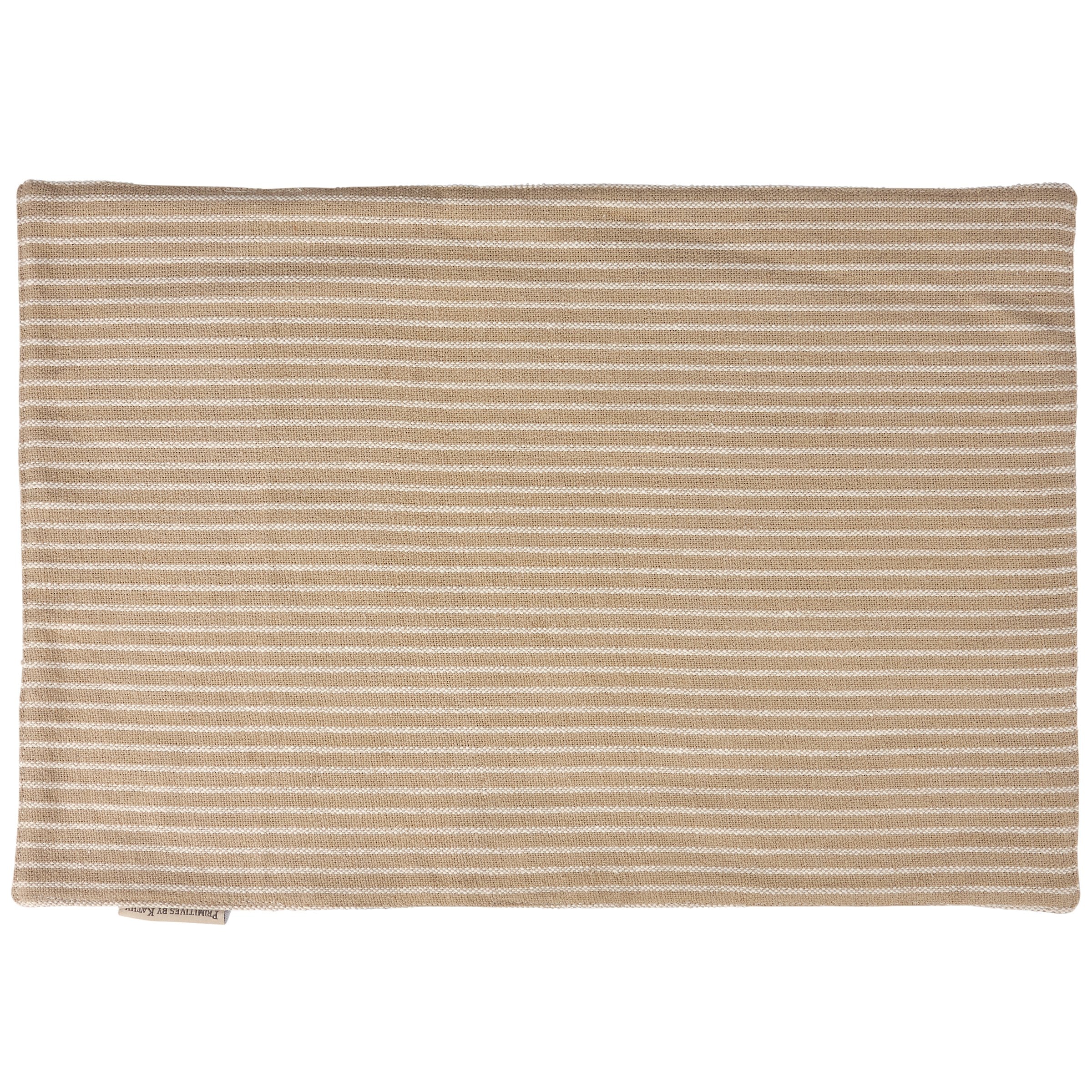 Reversible Lake & Cabin Summer Stripes Cotton Placemat: Rustic Blue & Tan Dining Decor