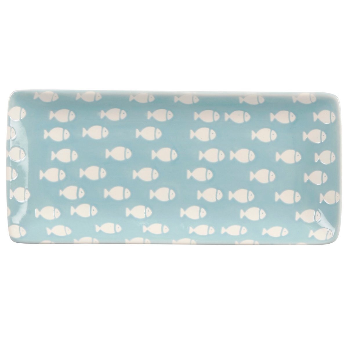 Elegant Ocean-Inspired Rectangular Stoneware Fish Serving Platter | Di ...