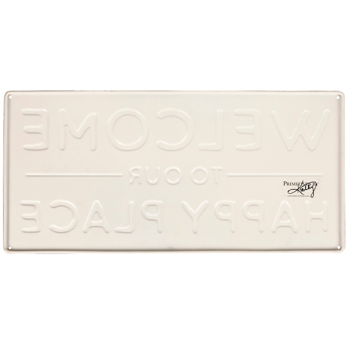 Rustic Metal 'Our Happy Place' Beach Wall Decor Sign with Aged Finish