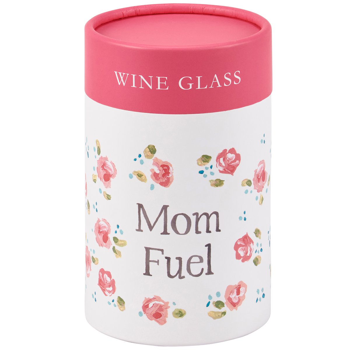 Chic 'Mom Fuel' Stemless Wine Glass with Floral Design for Mother's Day Gift