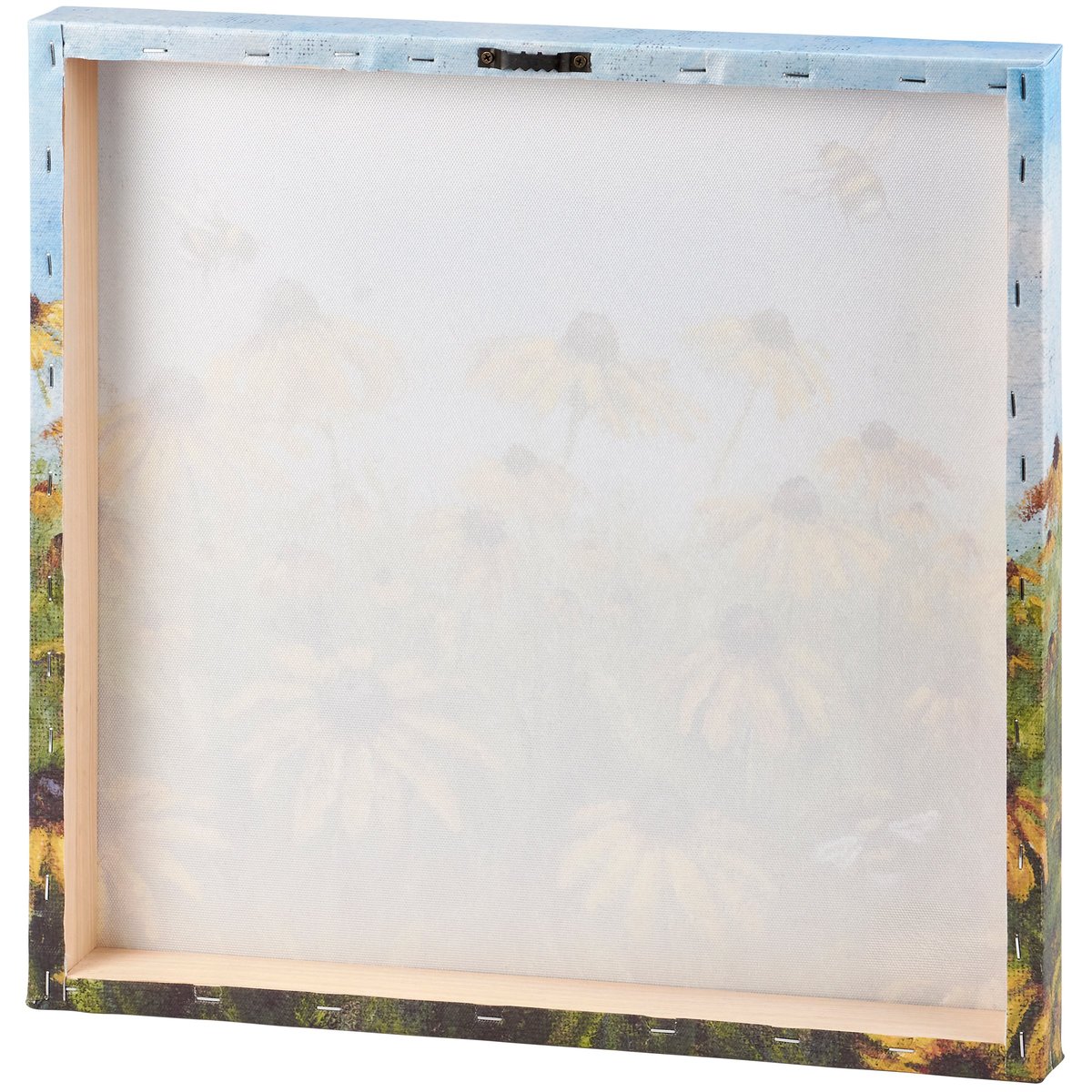 Vibrant Black-Eyed Susan & Bee Canvas Wall Art - Textured Burlap Design