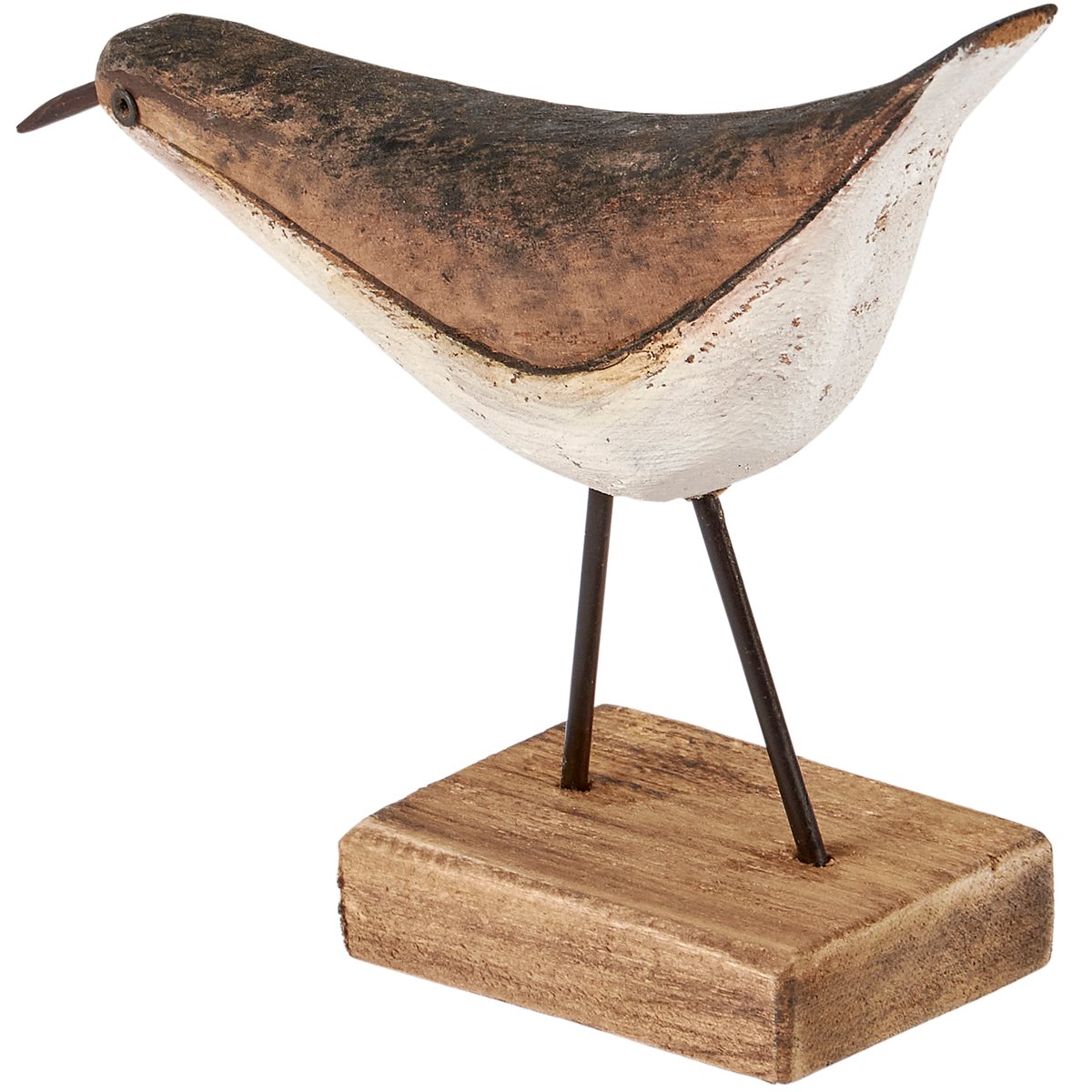 Rustic Driftwood Wooden Shorebird Sitter Coastal Beach Themed Home Decor Accent