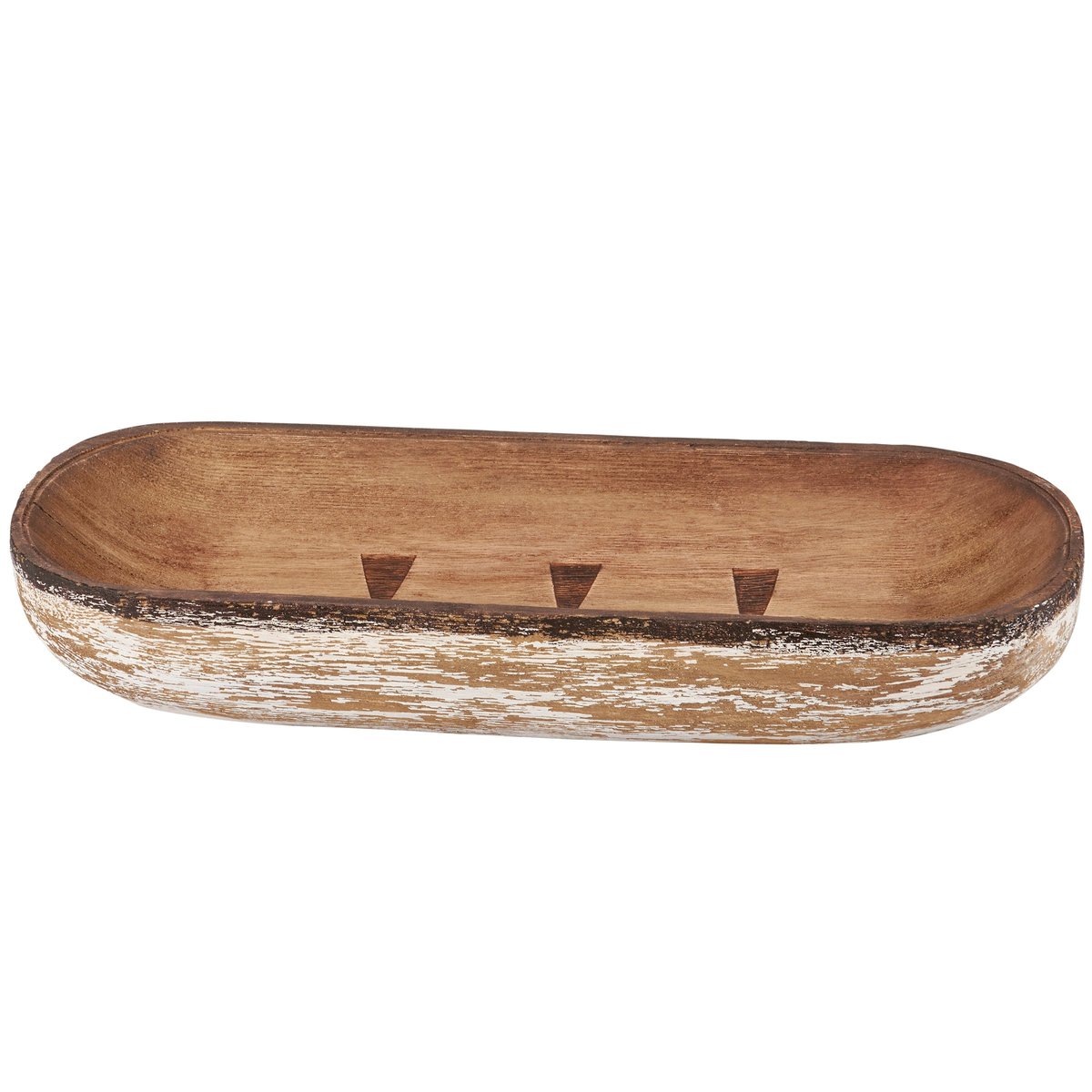 Rustic Beachwood Decorative Serving Tray with Distressed Details for Home Decor