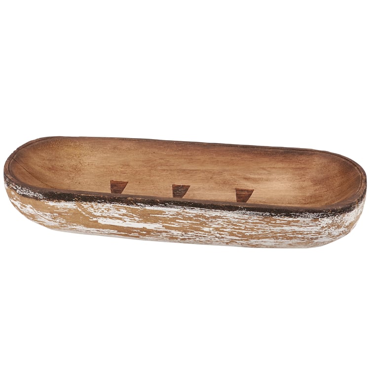 Rustic Beachwood Decorative Serving Tray with Distressed Details for Home Decor