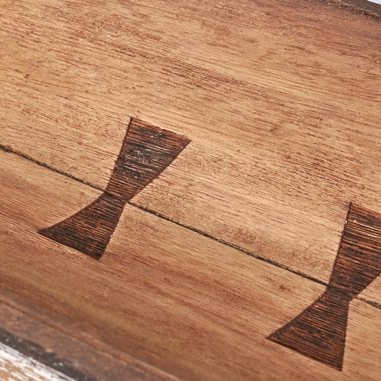 Rustic Beachwood Decorative Serving Tray with Distressed Details for Home Decor