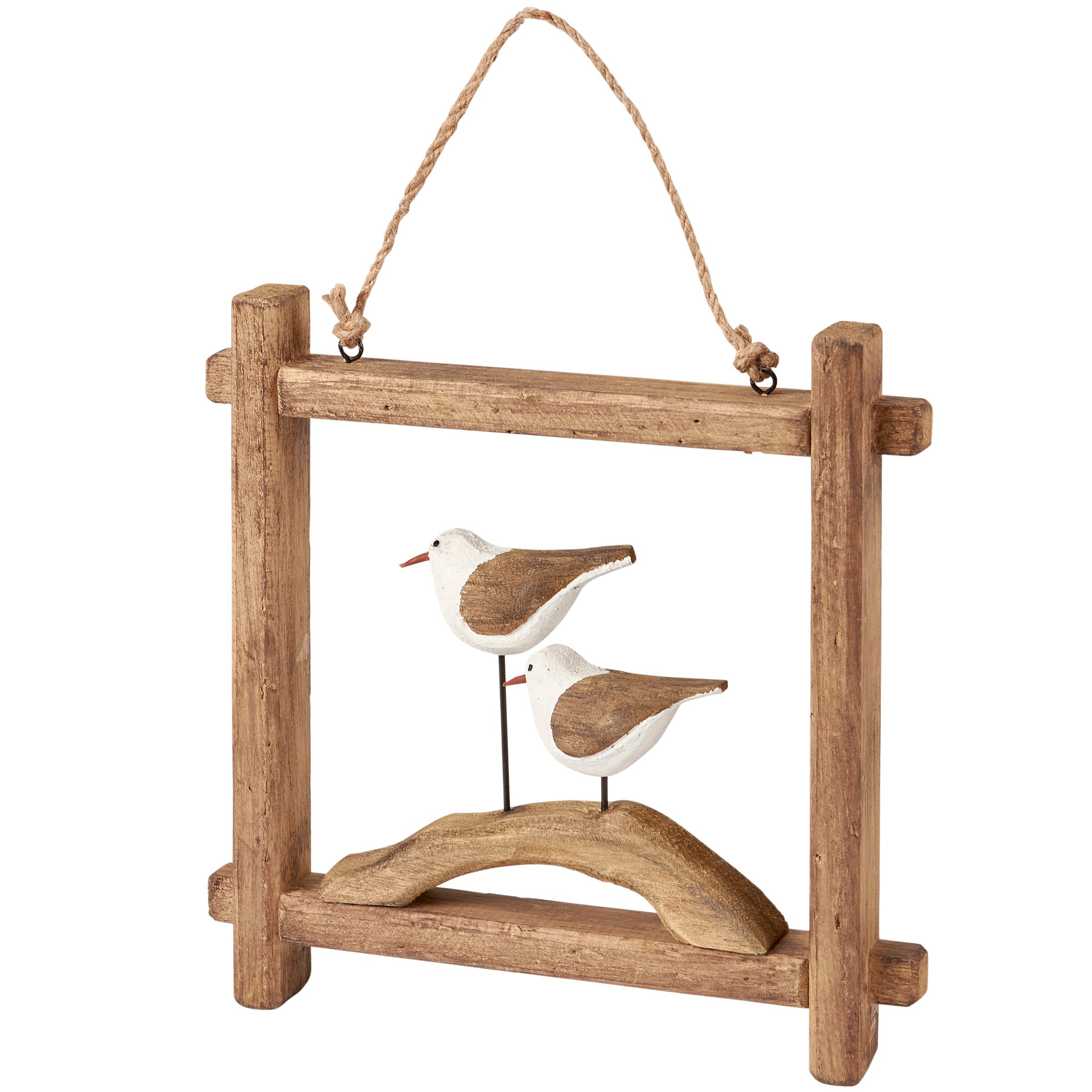 Rustic Wood Shorebirds Hanging Decor for Coastal Home Beach Decor Accent