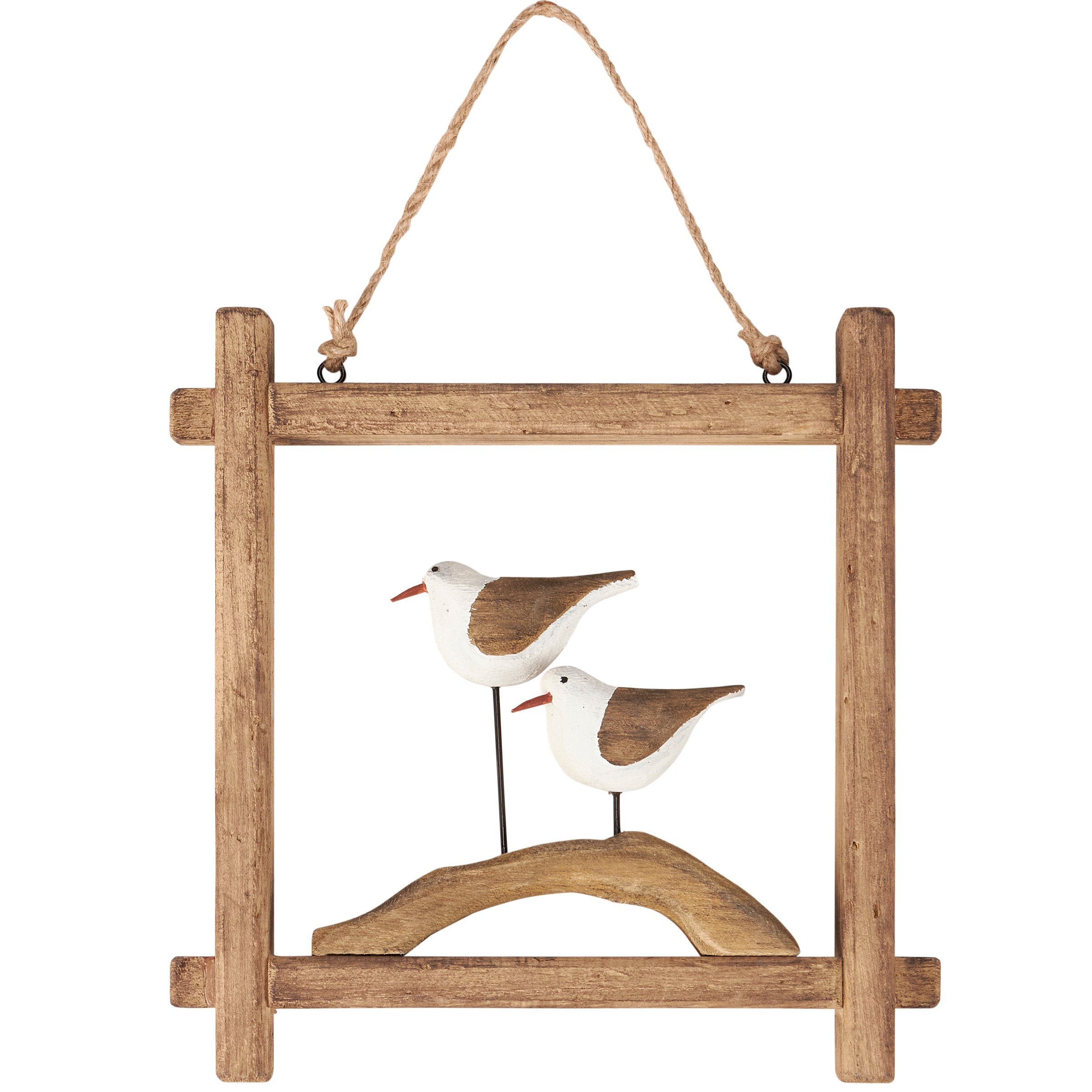 Rustic Wood Shorebirds Hanging Decor for Coastal Home Beach Decor Accent