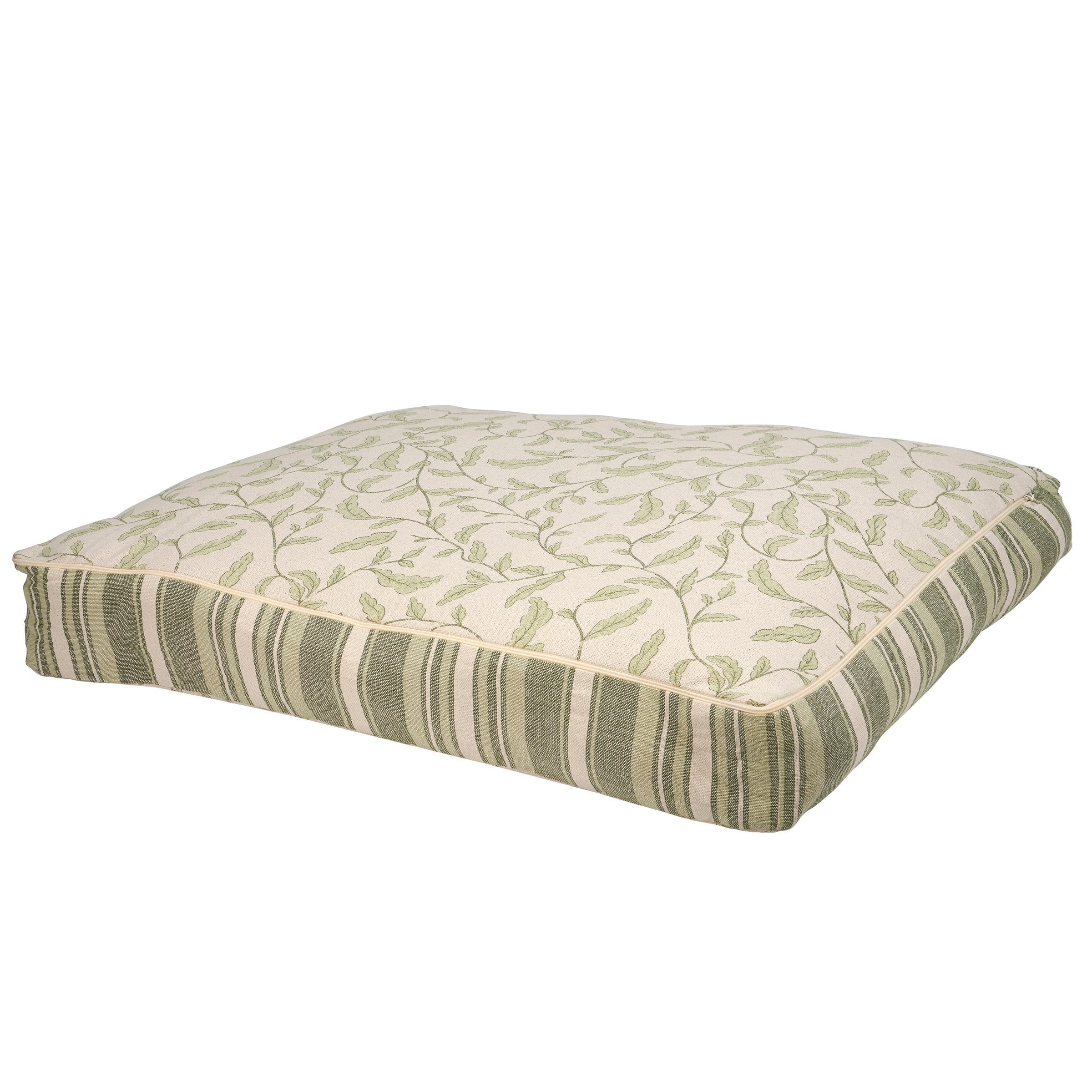 X-Large Green Botanical Dog Bed: Reversible, Washable, Stylish Pet Comfort Haven