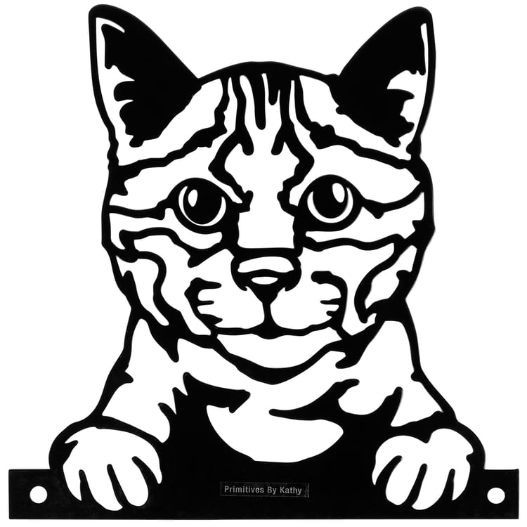 Charming Peeking Cat Metal Outdoor Art Decor for Fences and Gardens