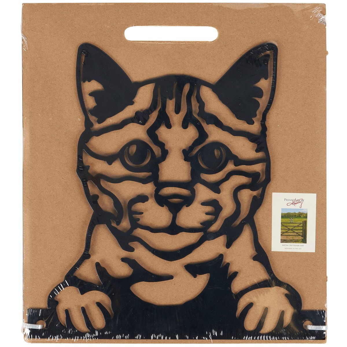 Charming Peeking Cat Metal Outdoor Art Decor for Fences and Gardens