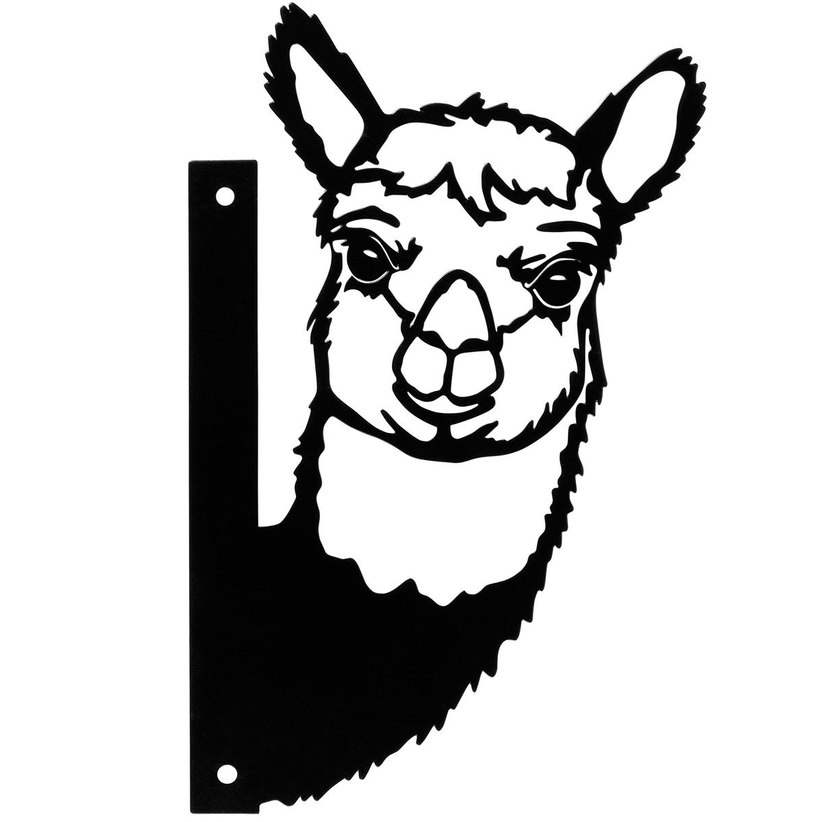 Charming Peeking Alpaca Metal Outdoor Garden Art Decor Homestead Collection