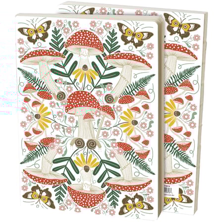 Charming Folk Art Mushroom Butterfly Wildflower Eco-Friendly Daily Tote Bag