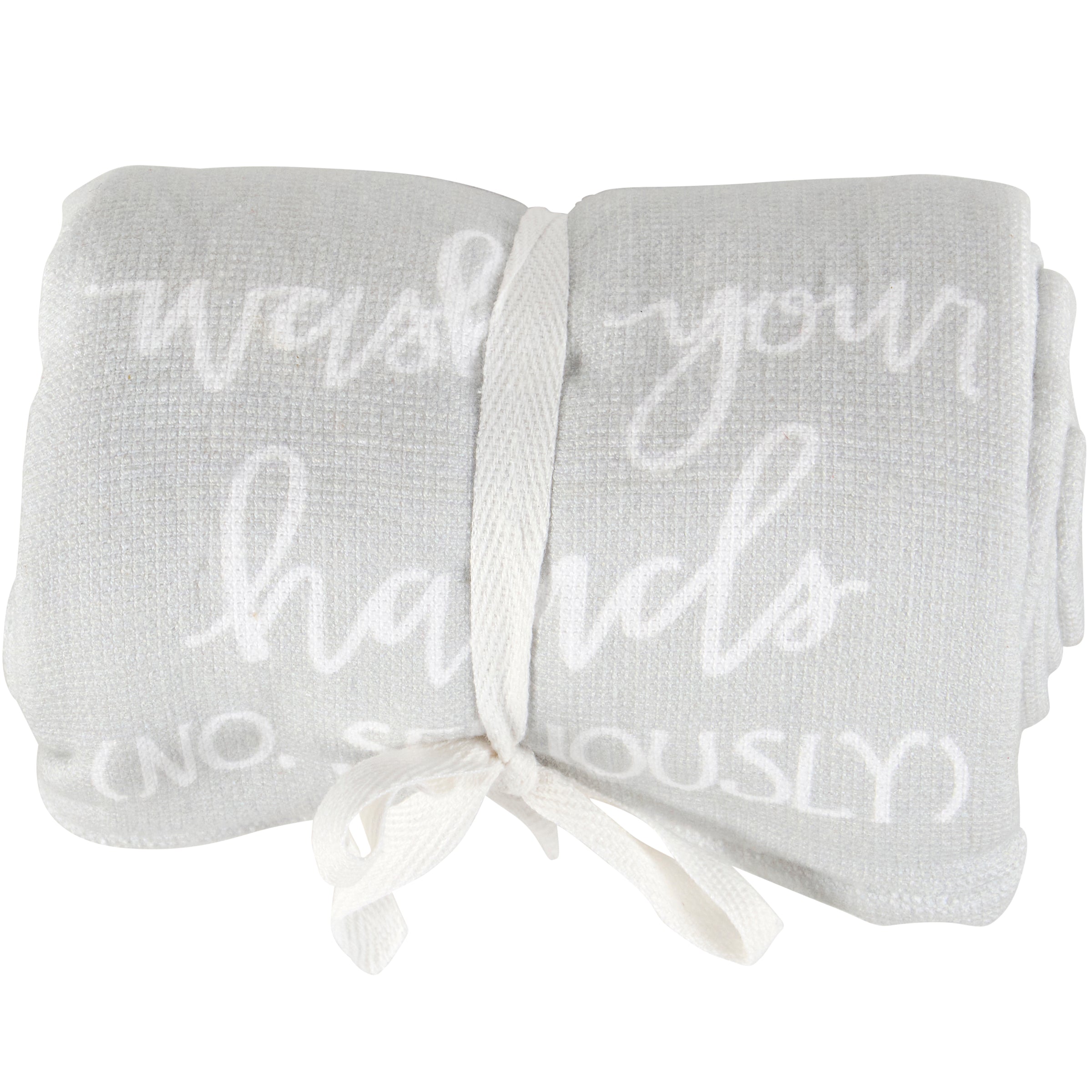 Funny 'Wash Your Hands No Seriously' Cotton Hand Towel for Bathroom
