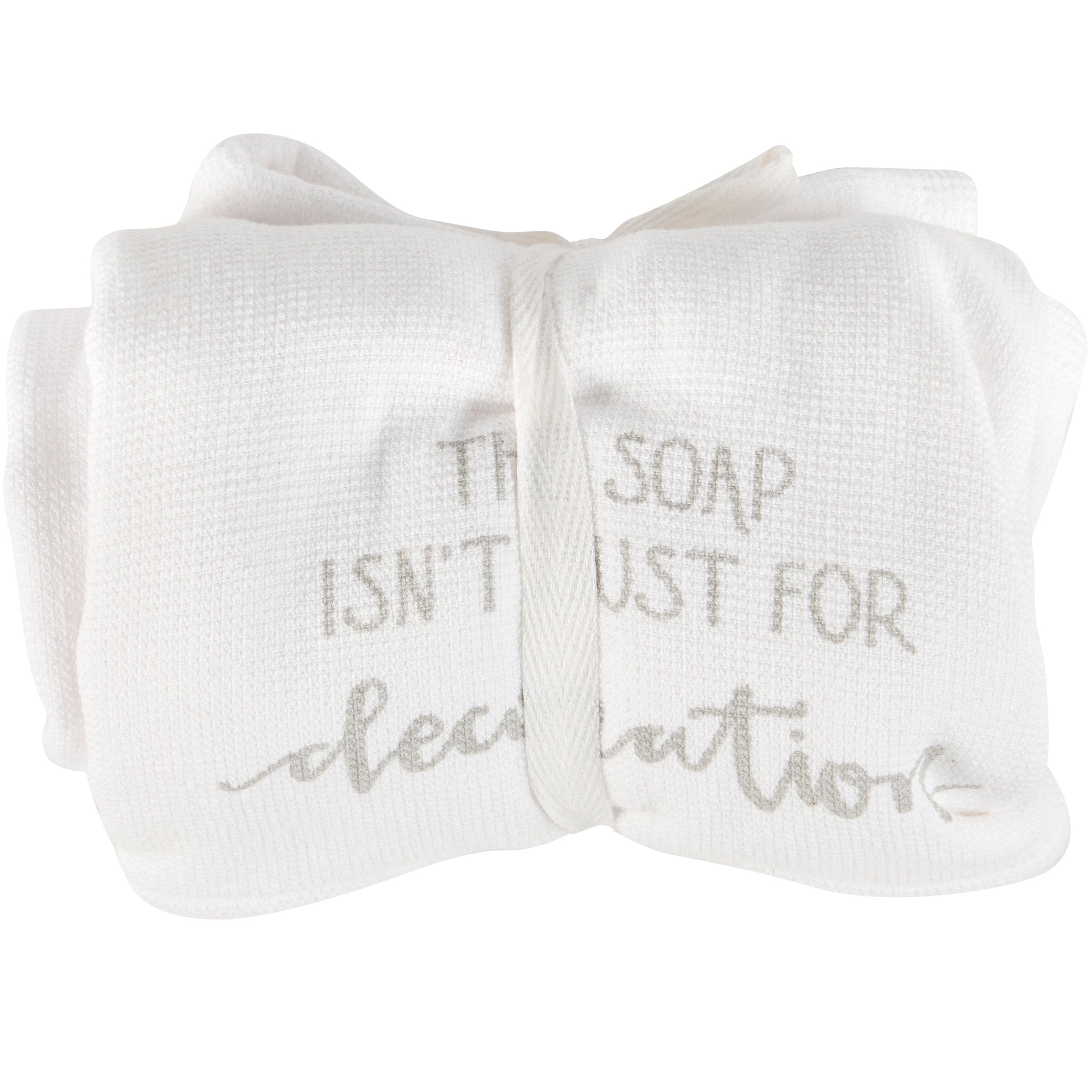 Absorbent Cotton Terrycloth Sassy Bathroom Hand Towel with Humorous Message