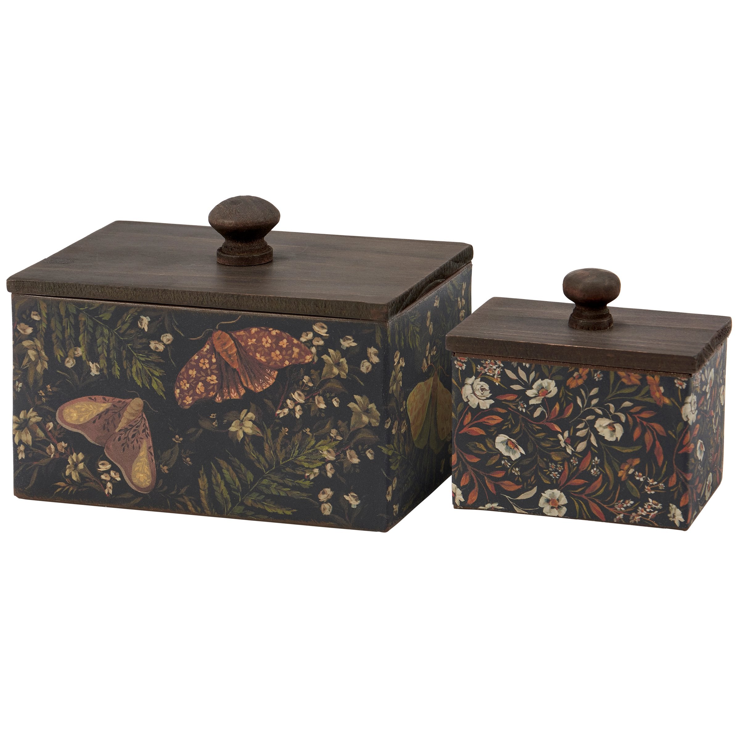 Charming Hidden Garden Galvanized Metal Nesting Bins with Wood Lids