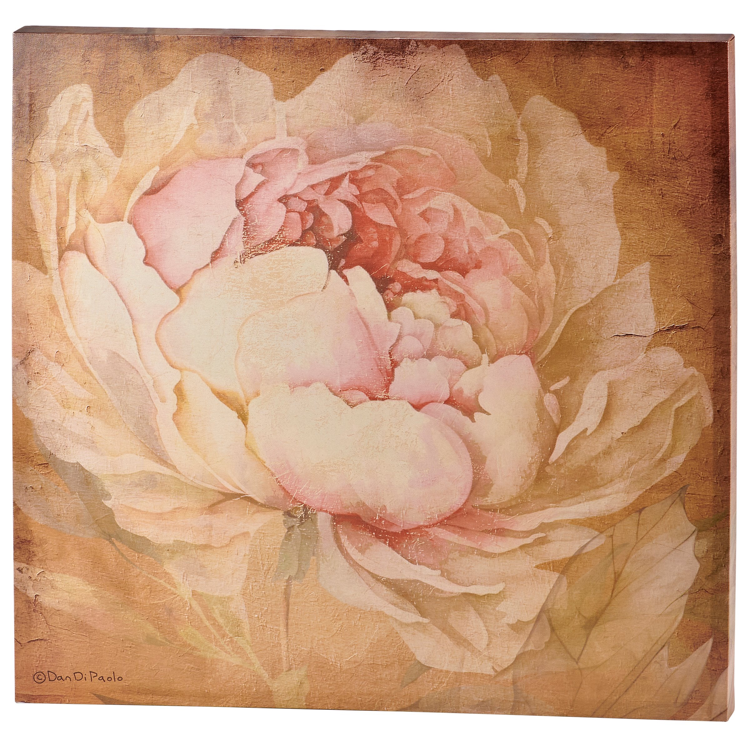 Elegant Peony Flower Canvas Wall Art Decor - Rustic Botanical Home Accent