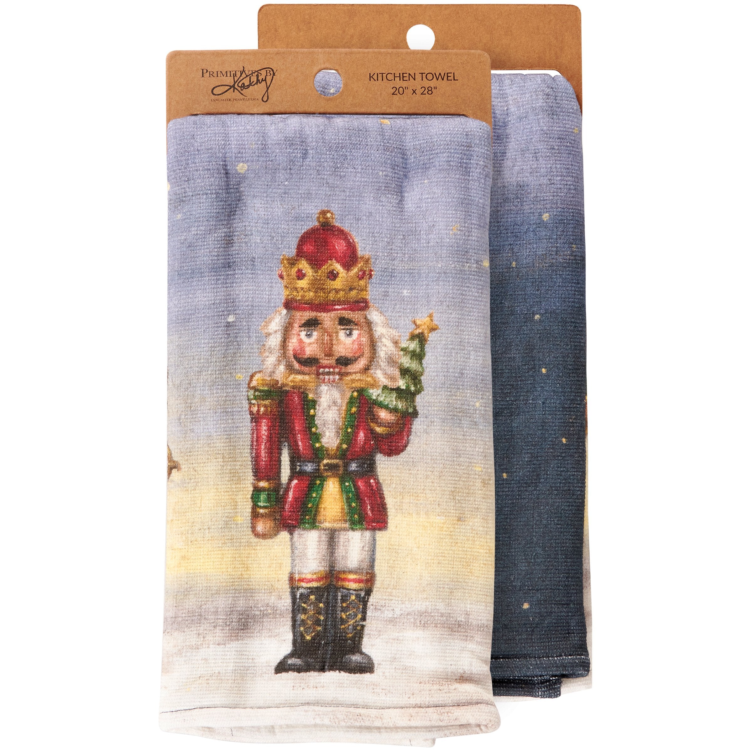 Festive Christmas Nutcracker Cotton Kitchen Towel - Absorbent Holiday Terrycloth Decor