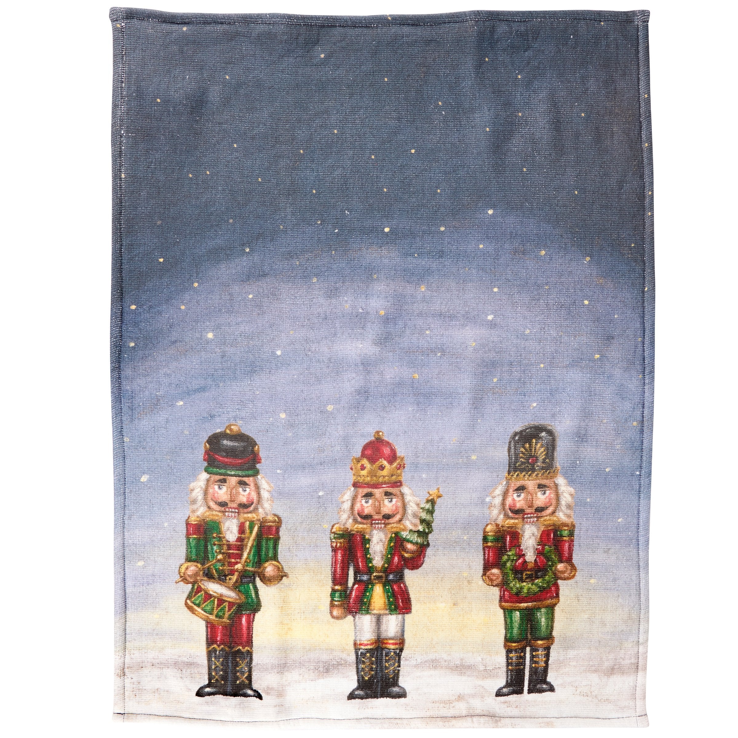 Festive Christmas Nutcracker Cotton Kitchen Towel - Absorbent Holiday Terrycloth Decor