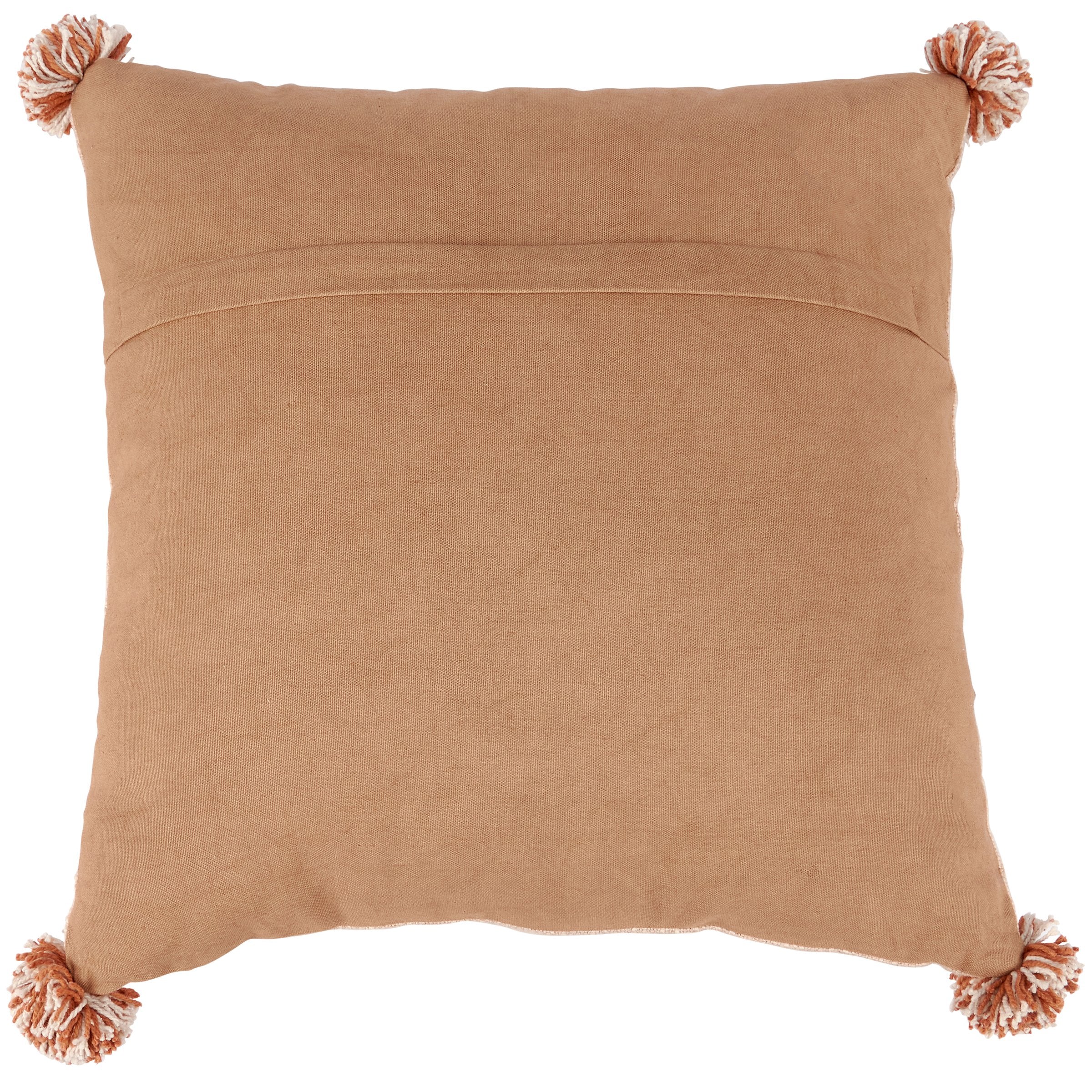 Charming Black Eyed Susan Floral Cotton Pillow with Textured Punch Needle Design