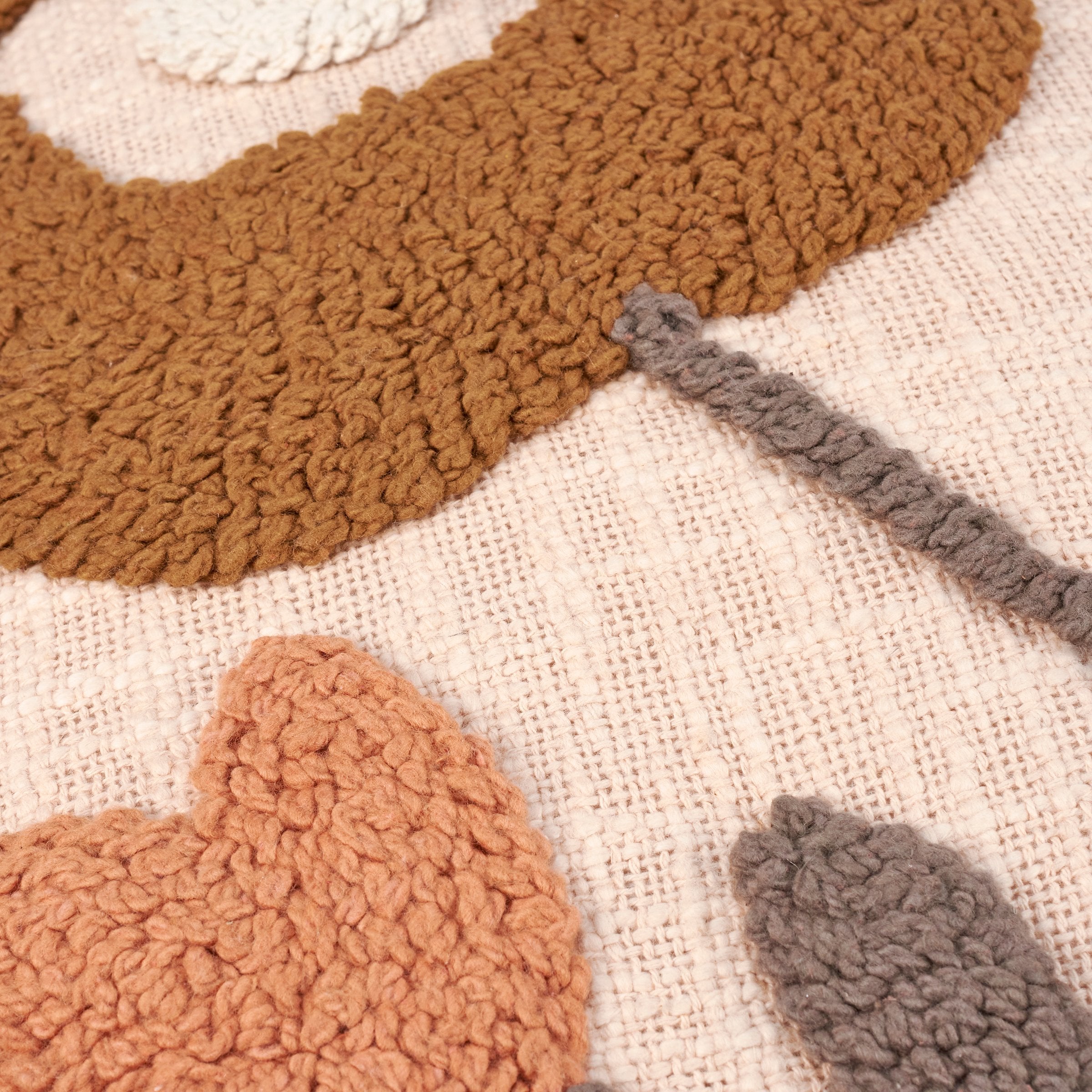 Charming Marigold Flower Embroidered Cotton Decorative Throw Pillow with Poms