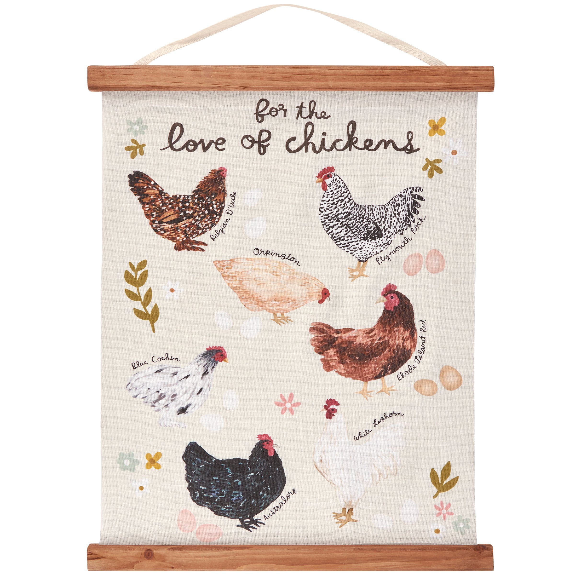 Charming Farmhouse Chicken Wall Decor - Hand-Illustrated Canvas Art for Home