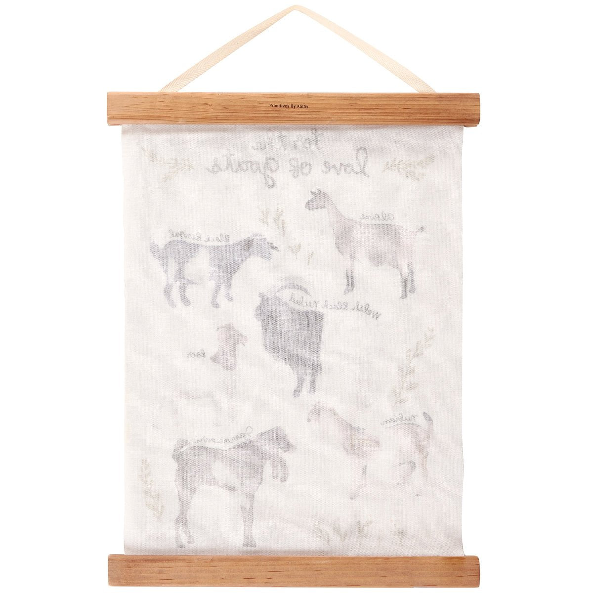 Charming Farmhouse Goats Canvas Wall Decor with Wooden Borders and Cotton Hanger