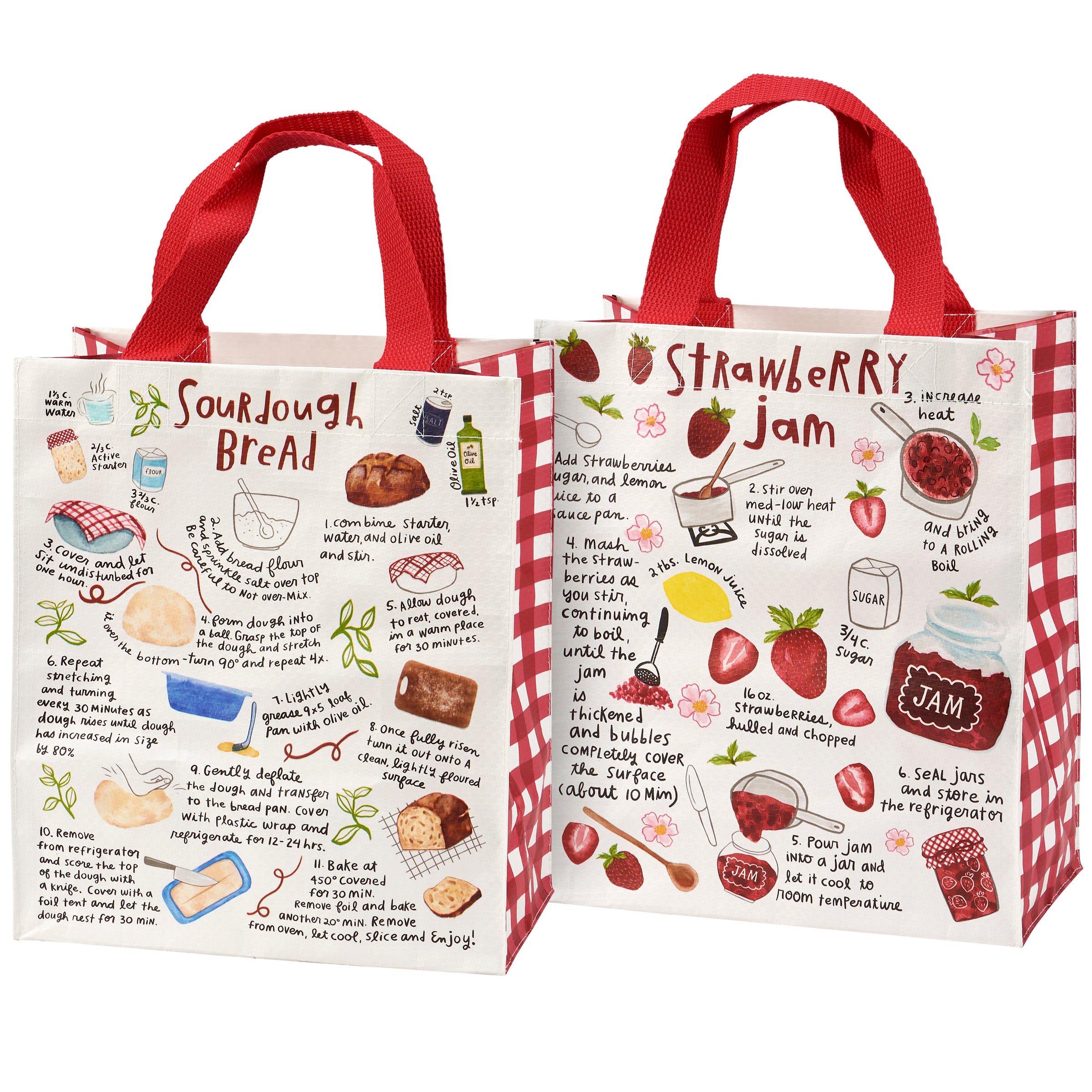 Charming Recipe Inspired Eco-Friendly Bread & Jam Daily Tote Bag