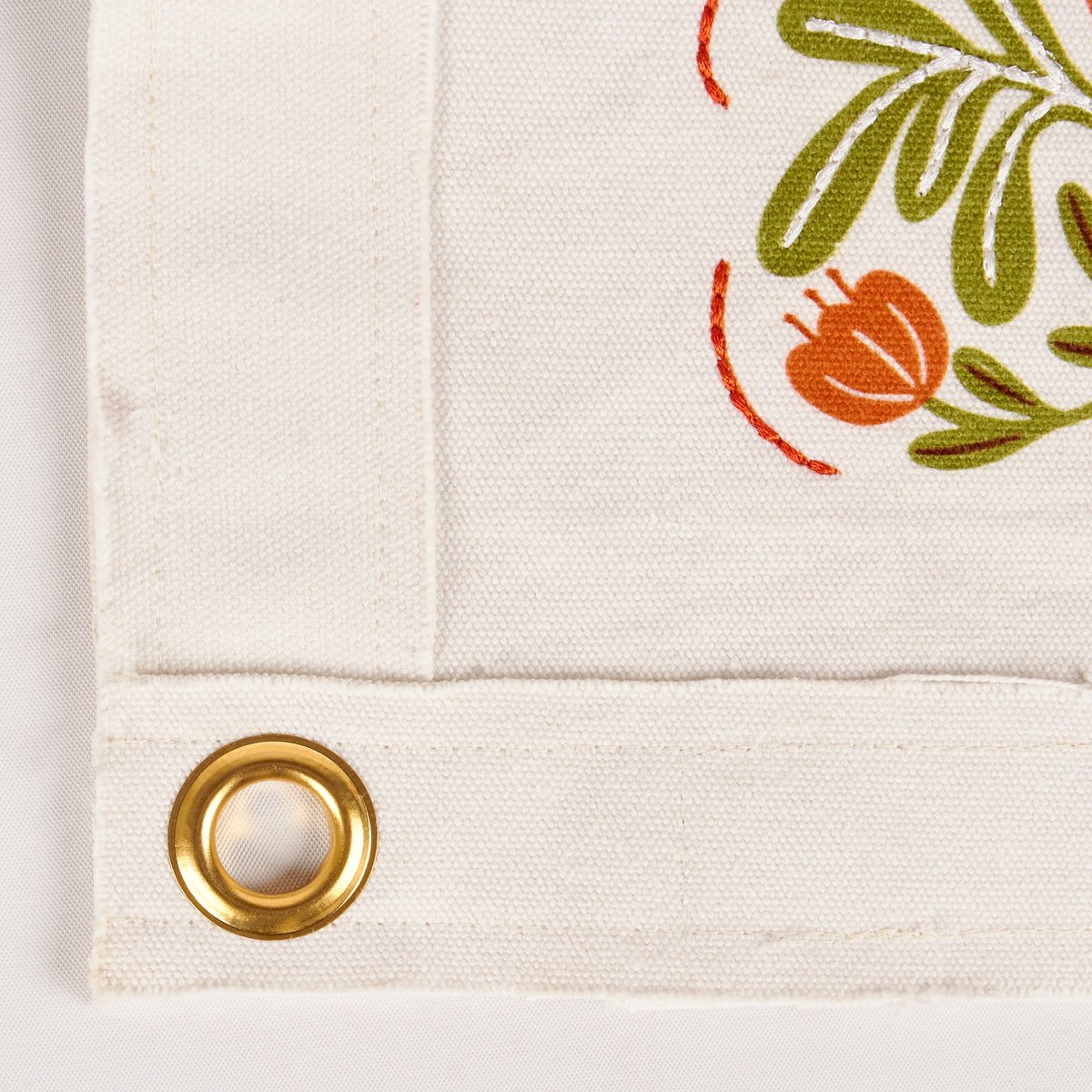 Vibrant Poppies Folk Art Canvas Wall Banner with Embroidered Accents, 24-inch Square