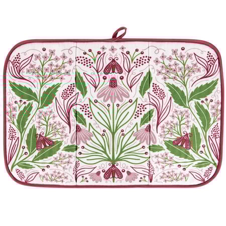 Set of 2 Metal Botanical Folk Art Storage Bins with Handles for Home Decor