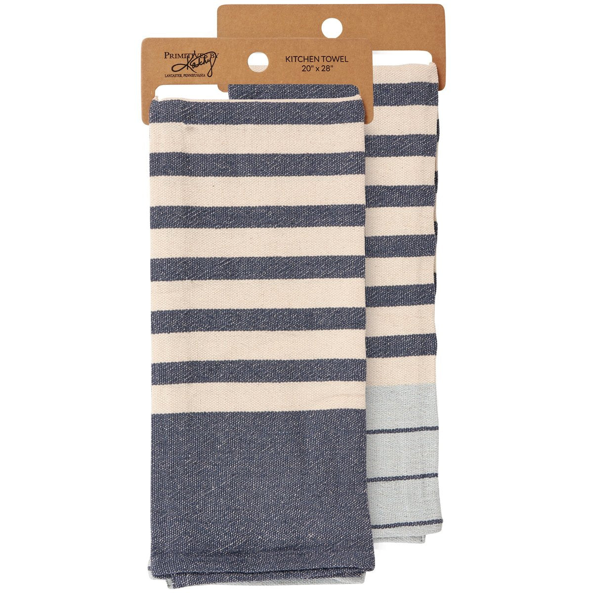 Nautical Inspired Blue Cream Striped Absorbent Cotton Kitchen Towel